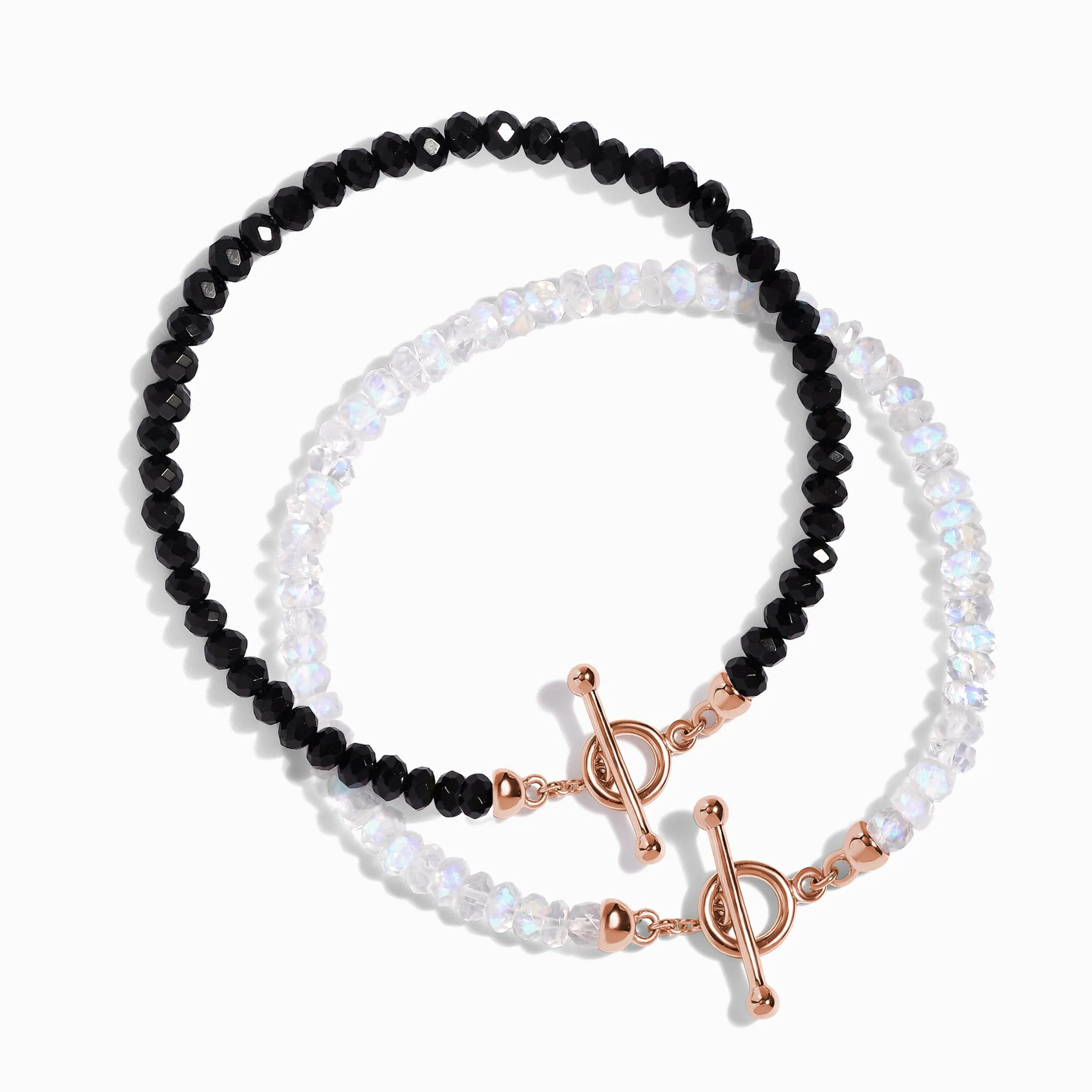 Black Obsidian & Moonstone Bracelet Stack - Spiritual Armor - Image 3