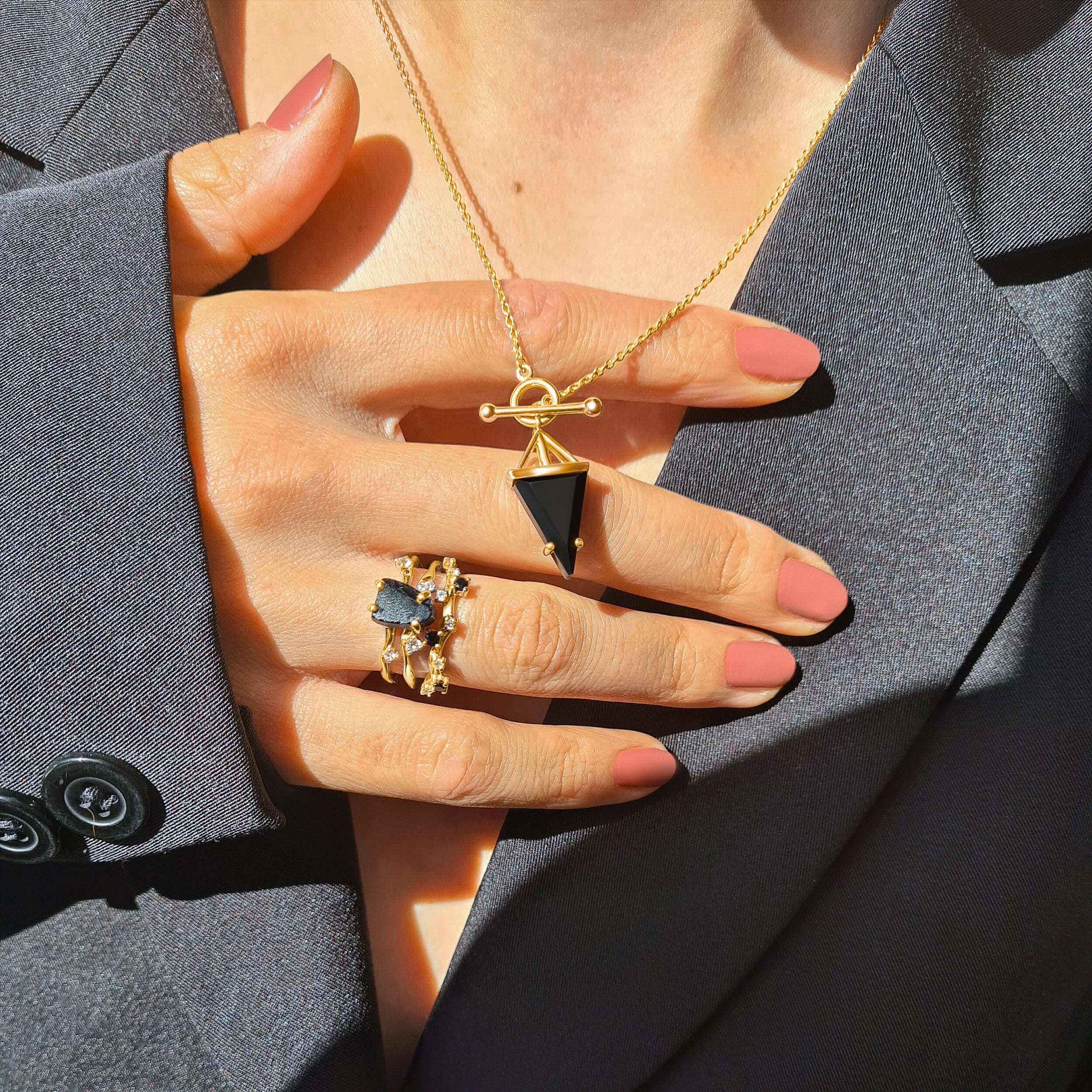 Black Obsidian Necklace - Heroine T-Lock - Image 28