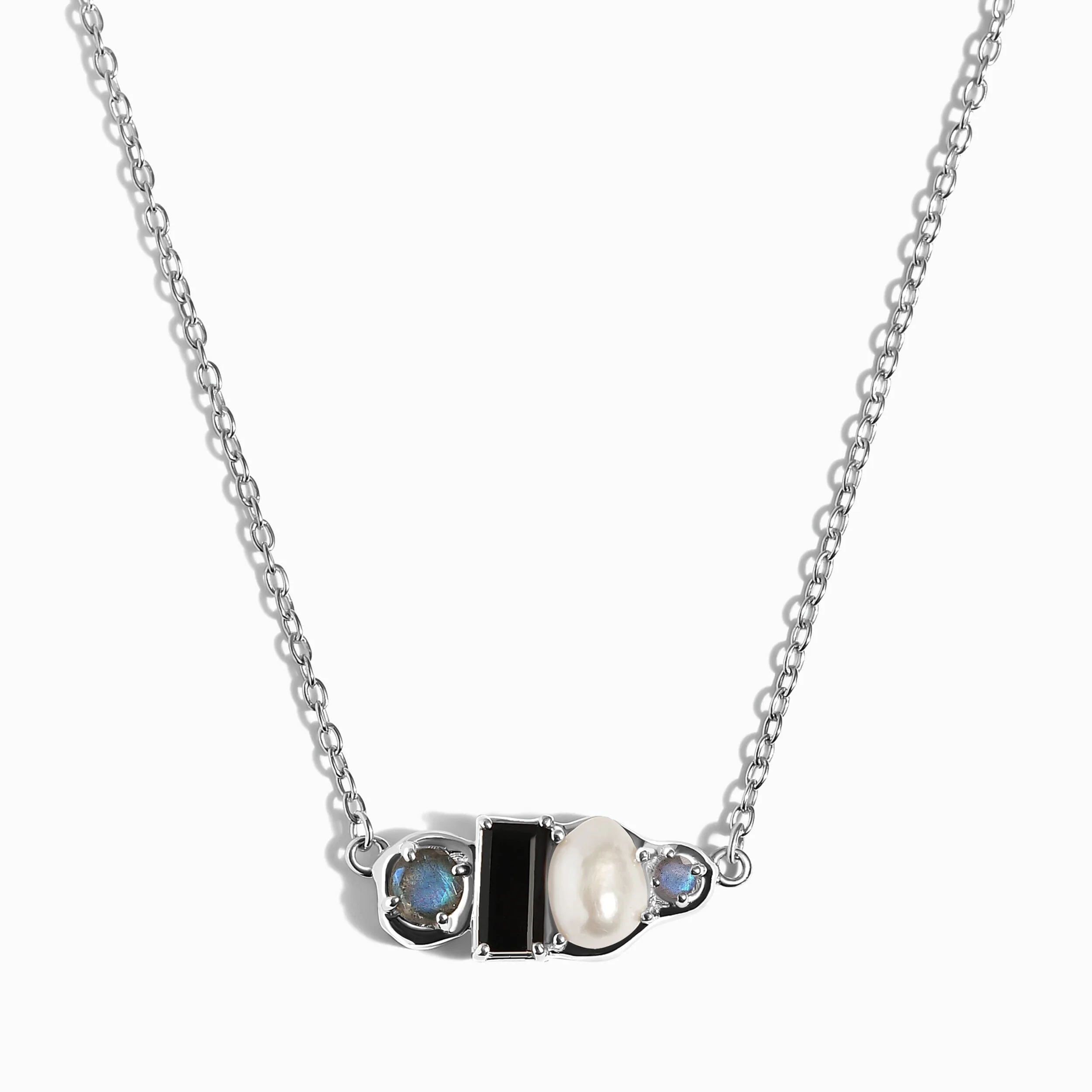 Black Obsidian Pearl Necklace - Treasure