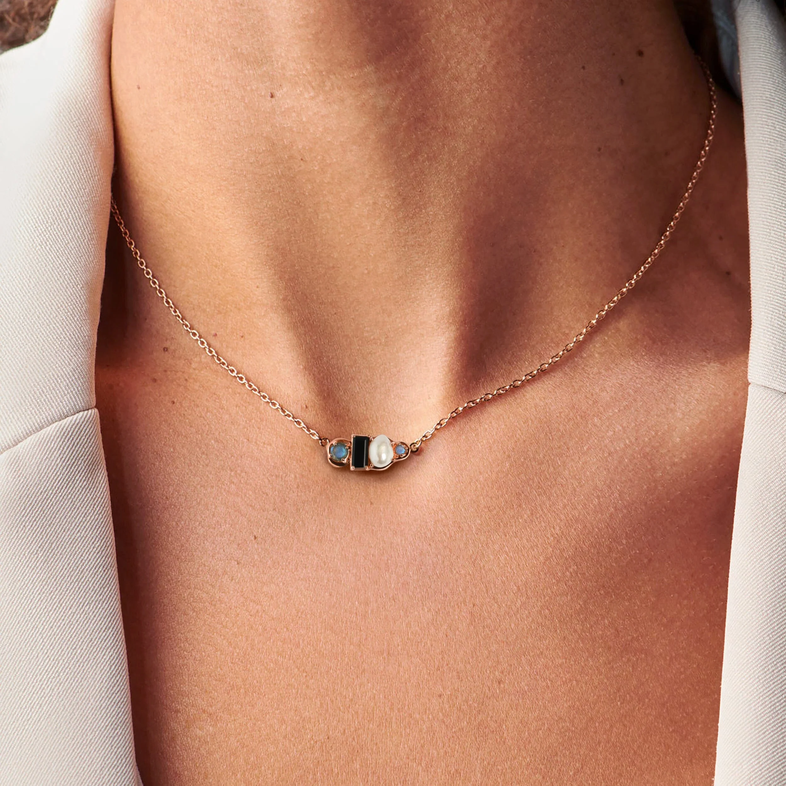 Black Obsidian Pearl Necklace - Treasure - Image 6