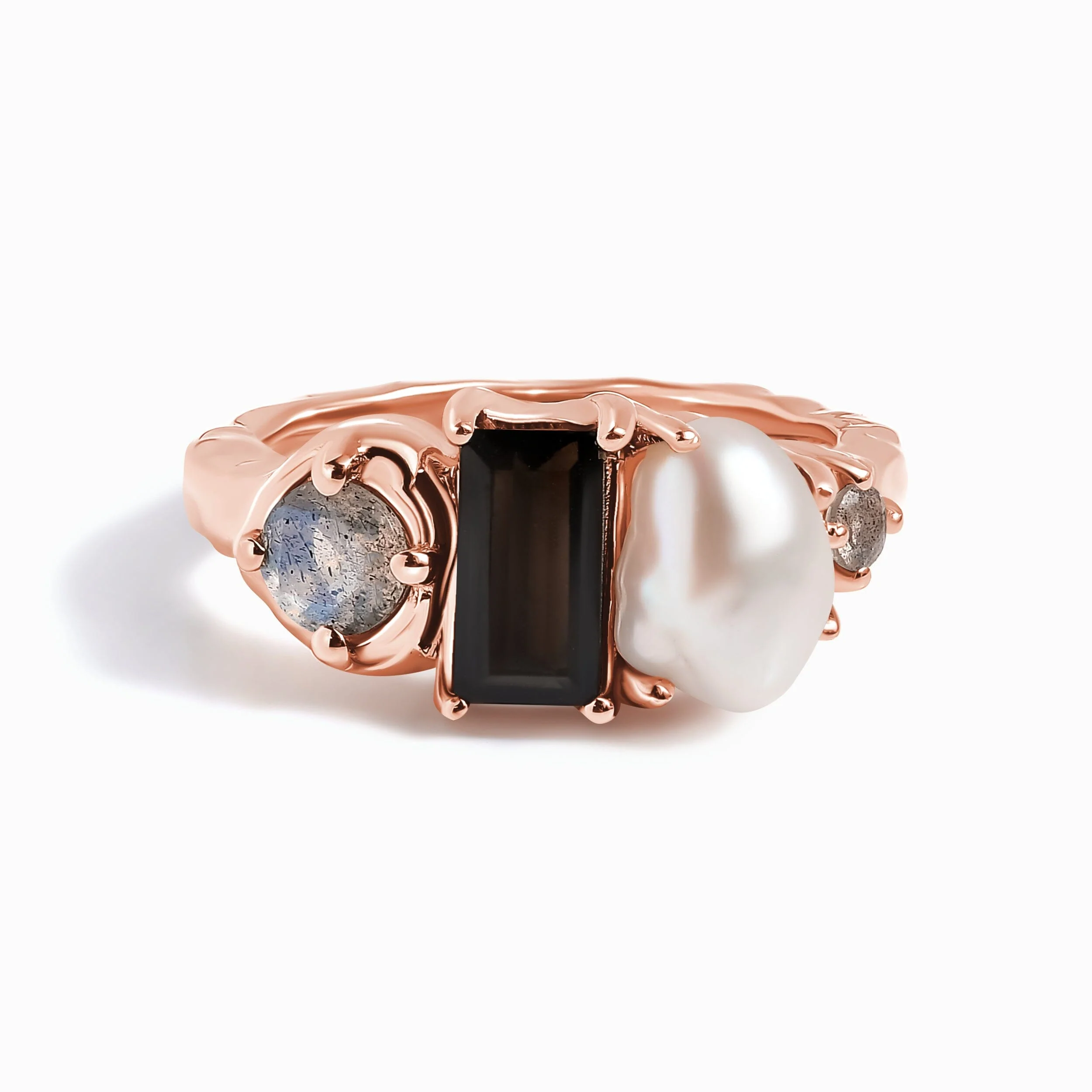 Black Obsidian Pearl Ring - Treasure - Image 3