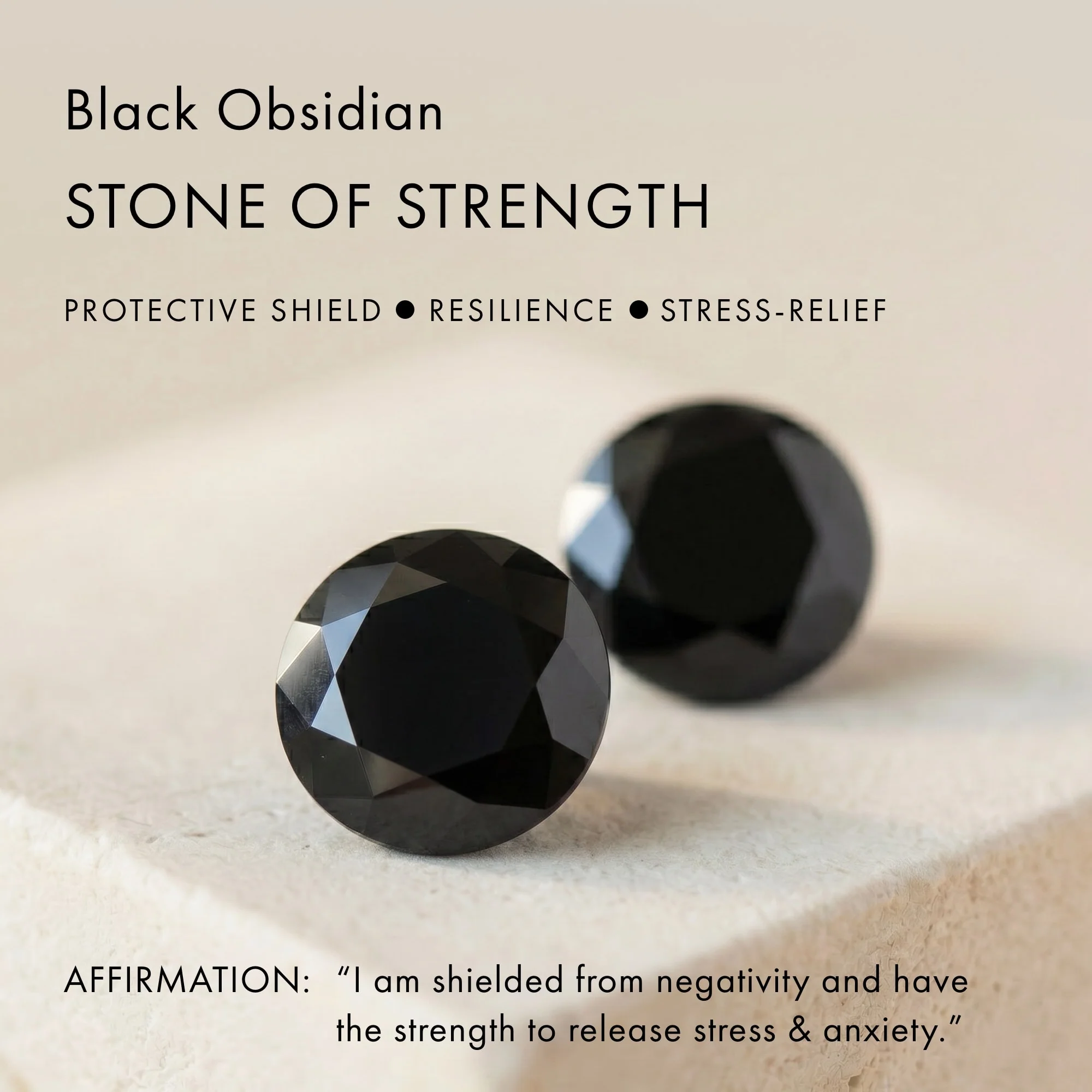 Black Obsidian Bracelet Stack - Grounded Goddess - Image 7