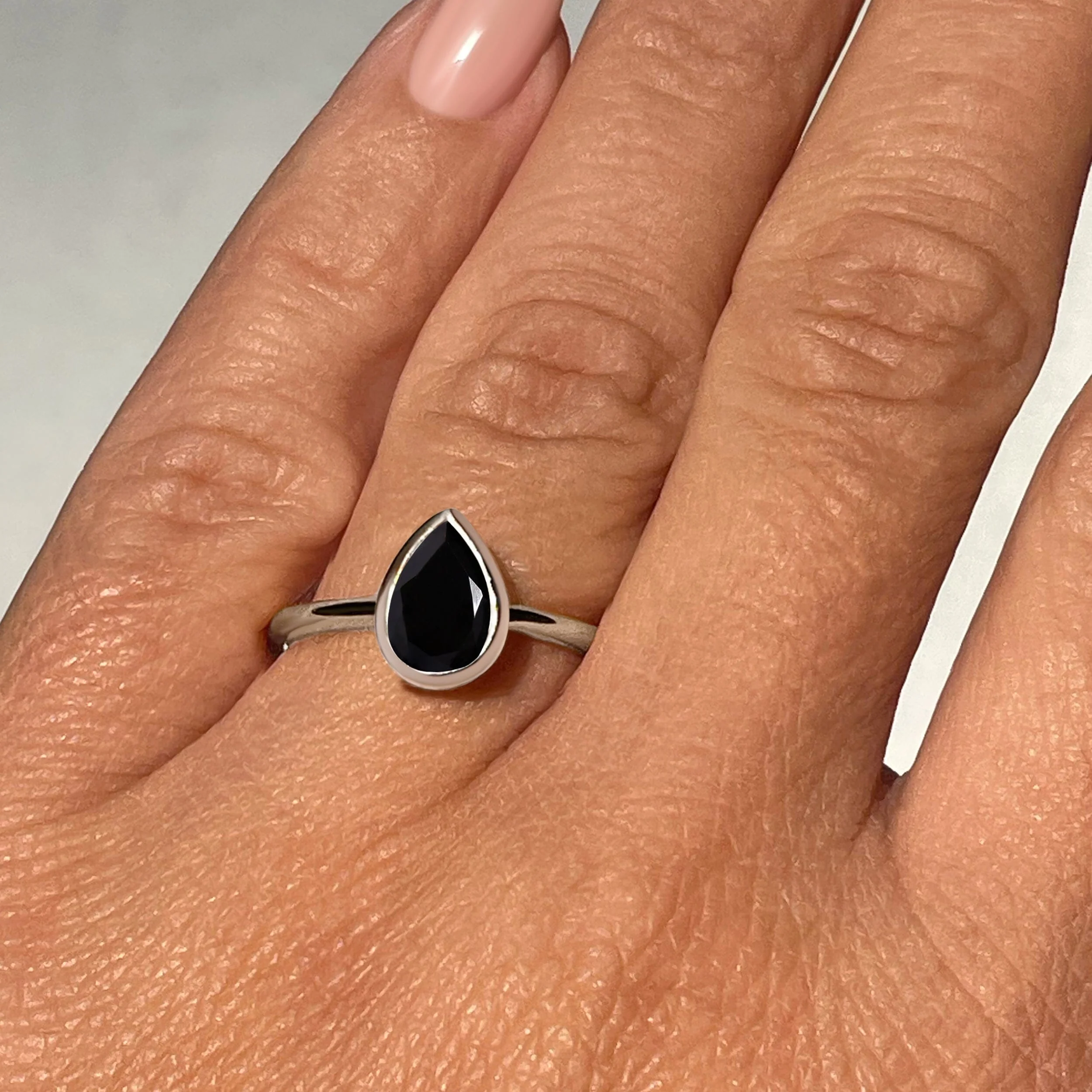 Black Obsidian Ring - Hidden Heart - Image 2
