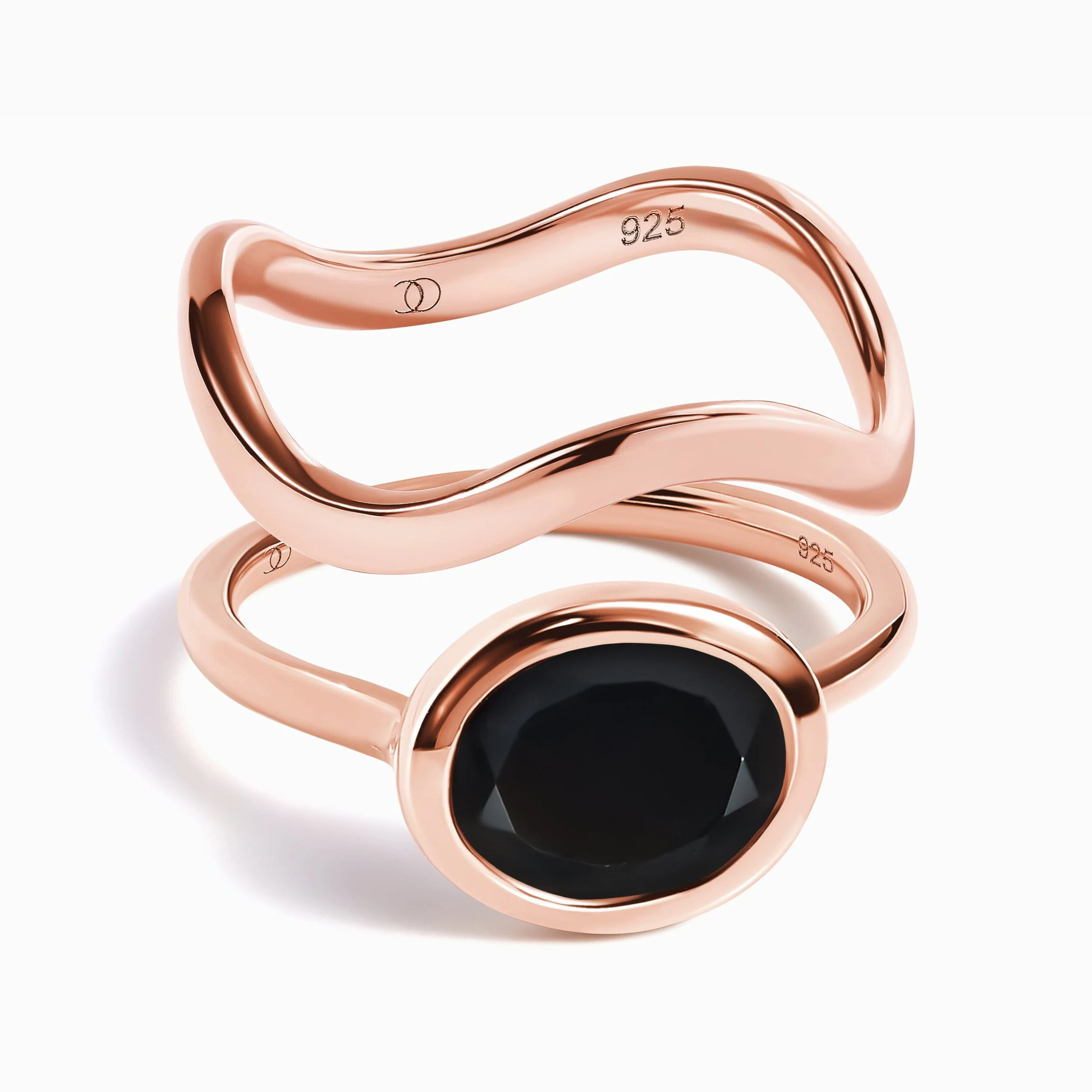Black Obsidian Skin Touch Ring & Waves Band - Image 5