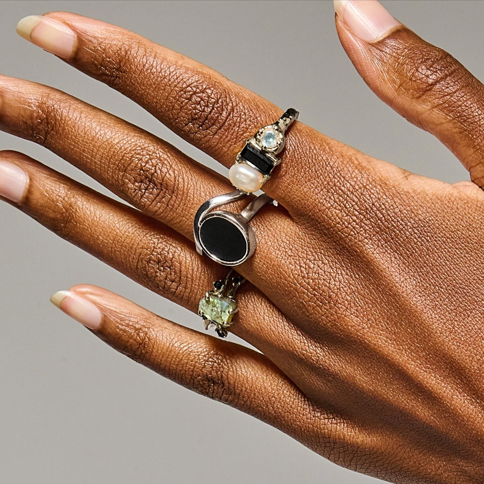 Black Obsidian Pearl Ring - Treasure - Image 10