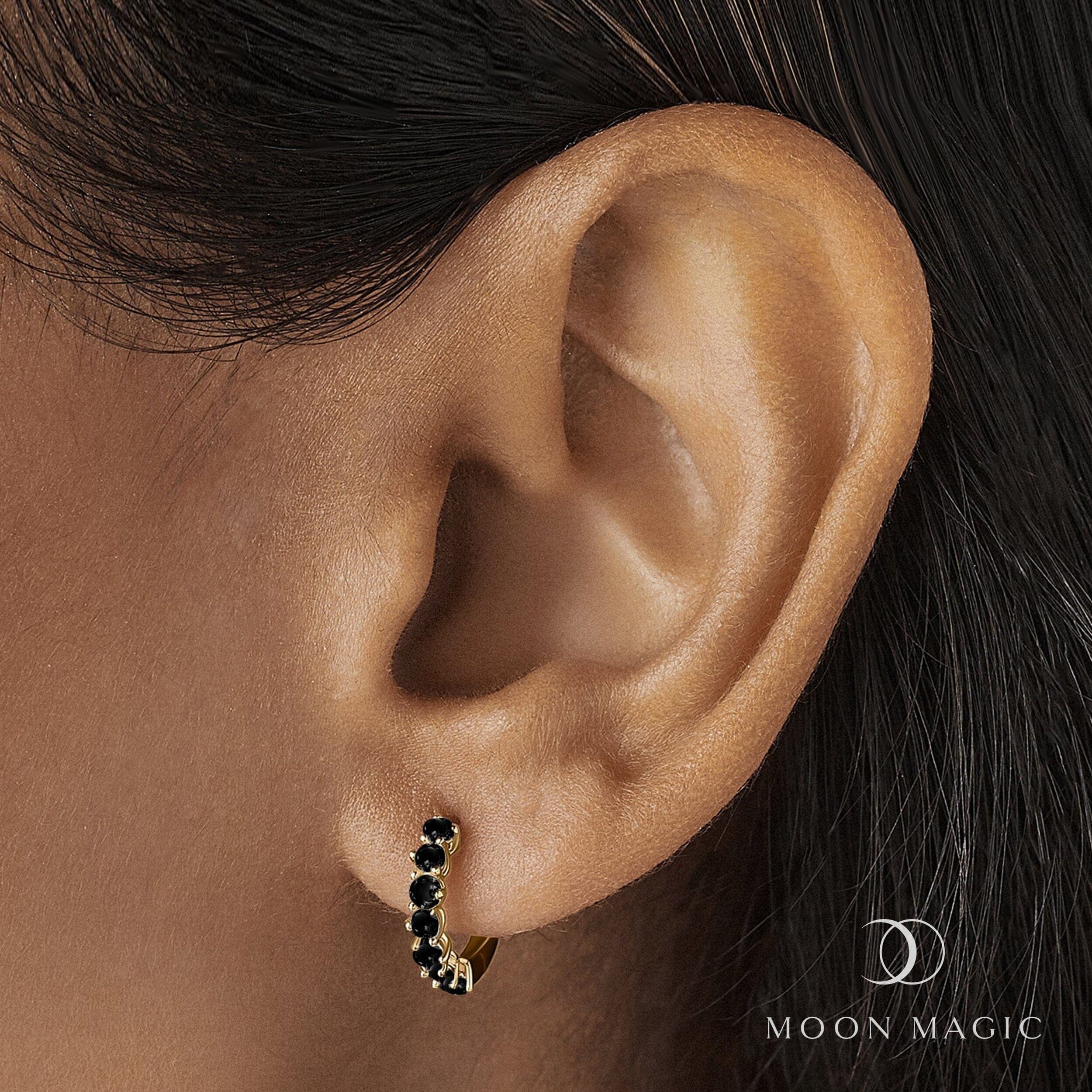 Black Onyx Earrings - Bonny Hoops - Image 6