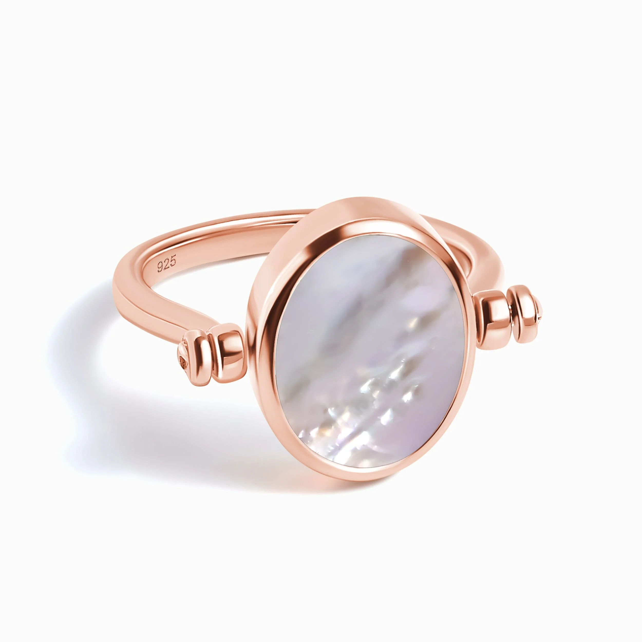 Black Onyx Mother of Pearl Fidget Ring - Spinning Enfolded - Image 39
