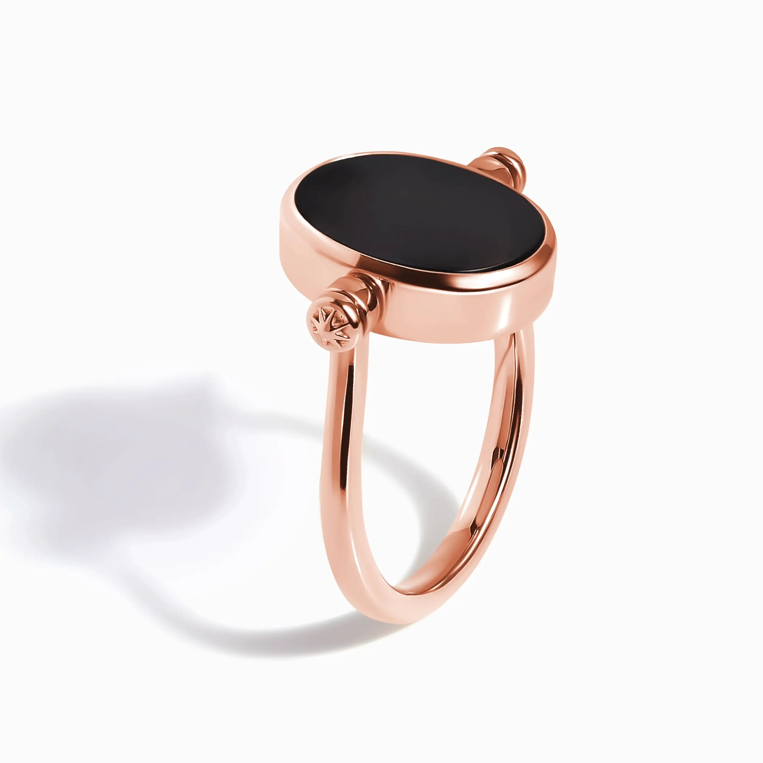Black Onyx Mother of Pearl Spinning Enfolded Ring & Waves Band - Image 16