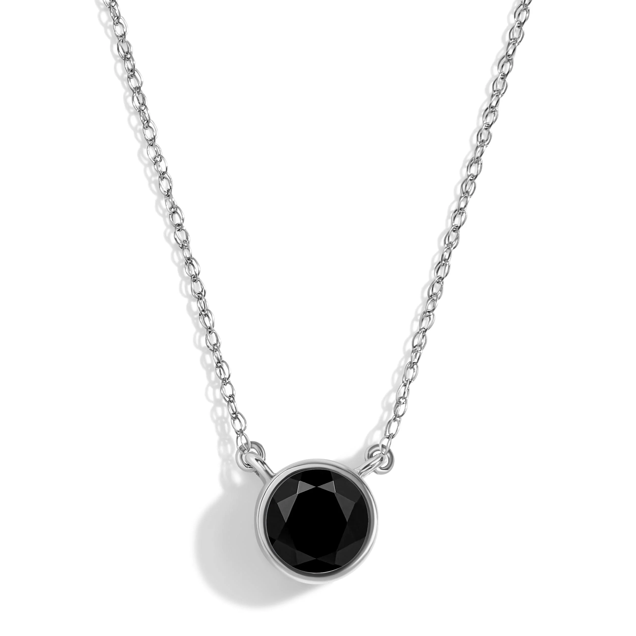 Black Onyx Necklace - Solitaire - Image 5