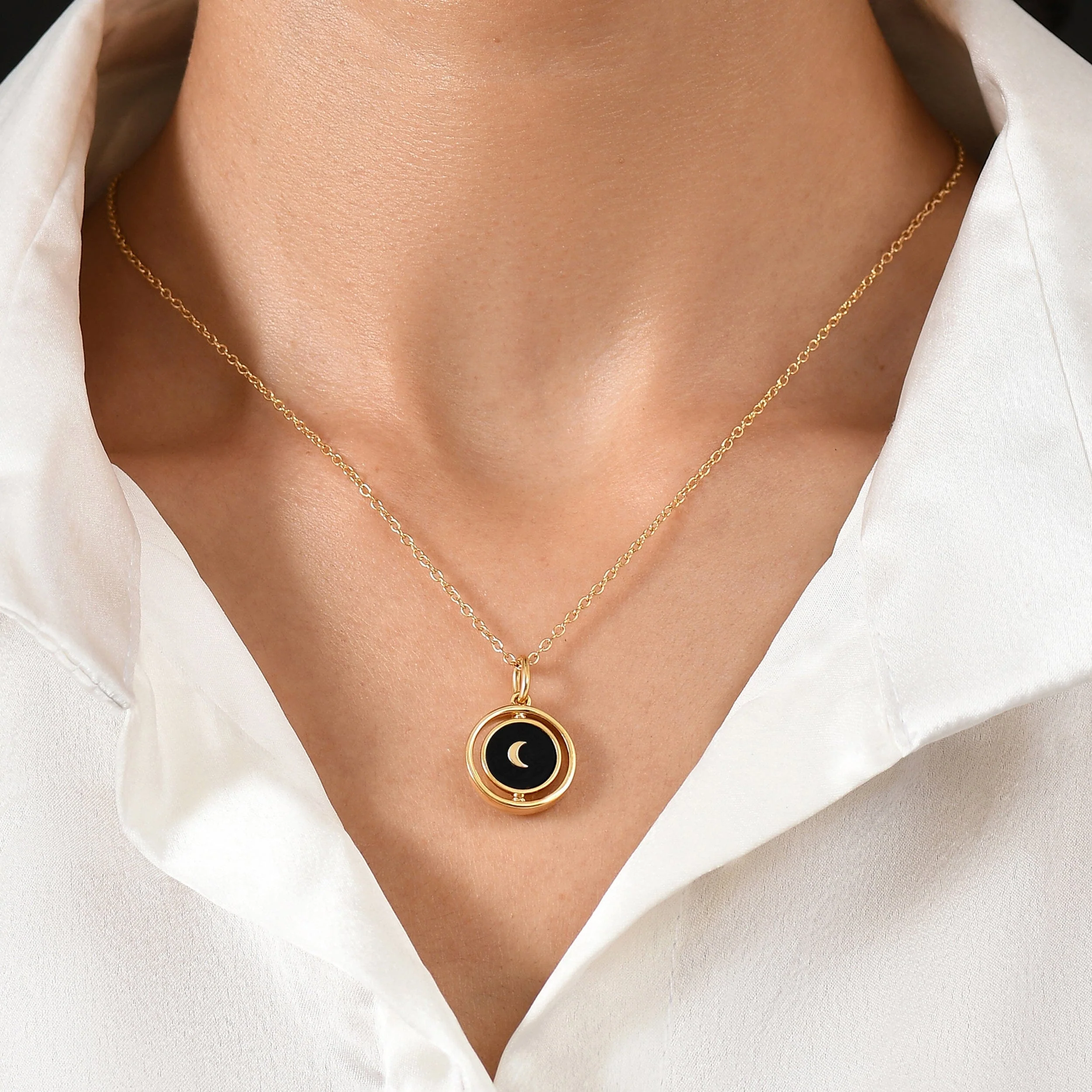 Black Obsidian Pearl Necklace - Night & Day - Image 8