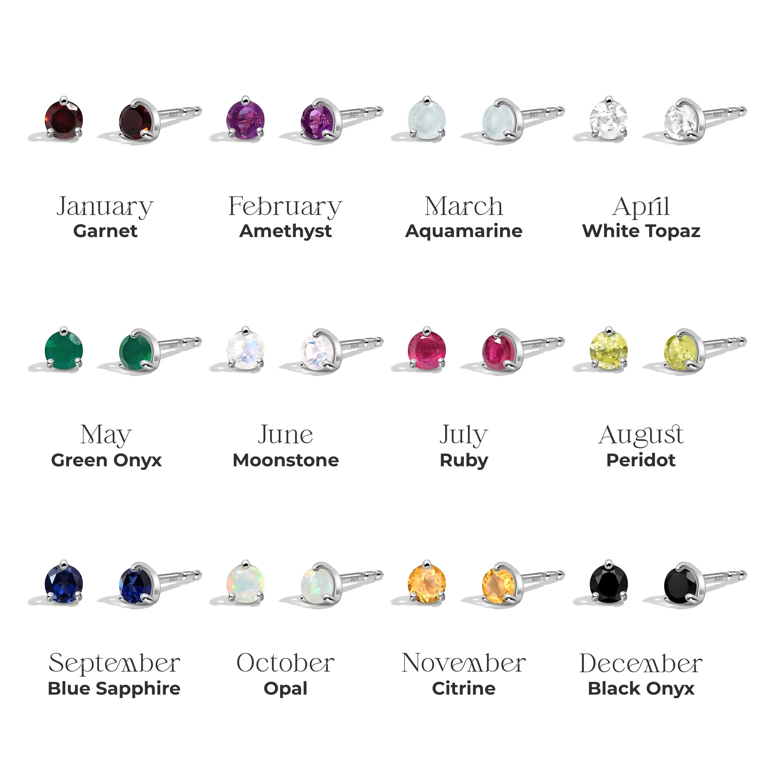 Opal Round Studs - October Birthstone - Image 14