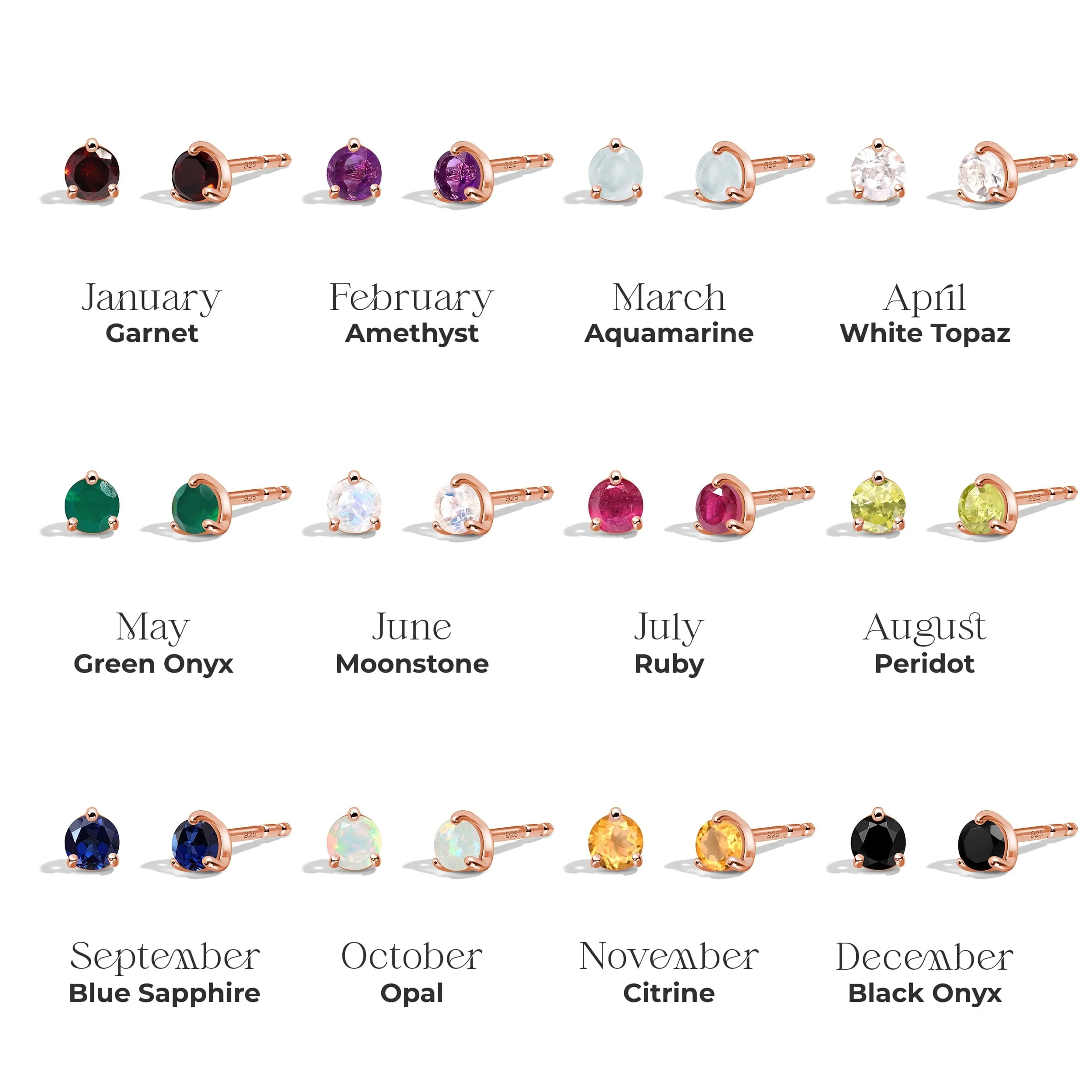 Opal Round Studs - October Birthstone - Image 15