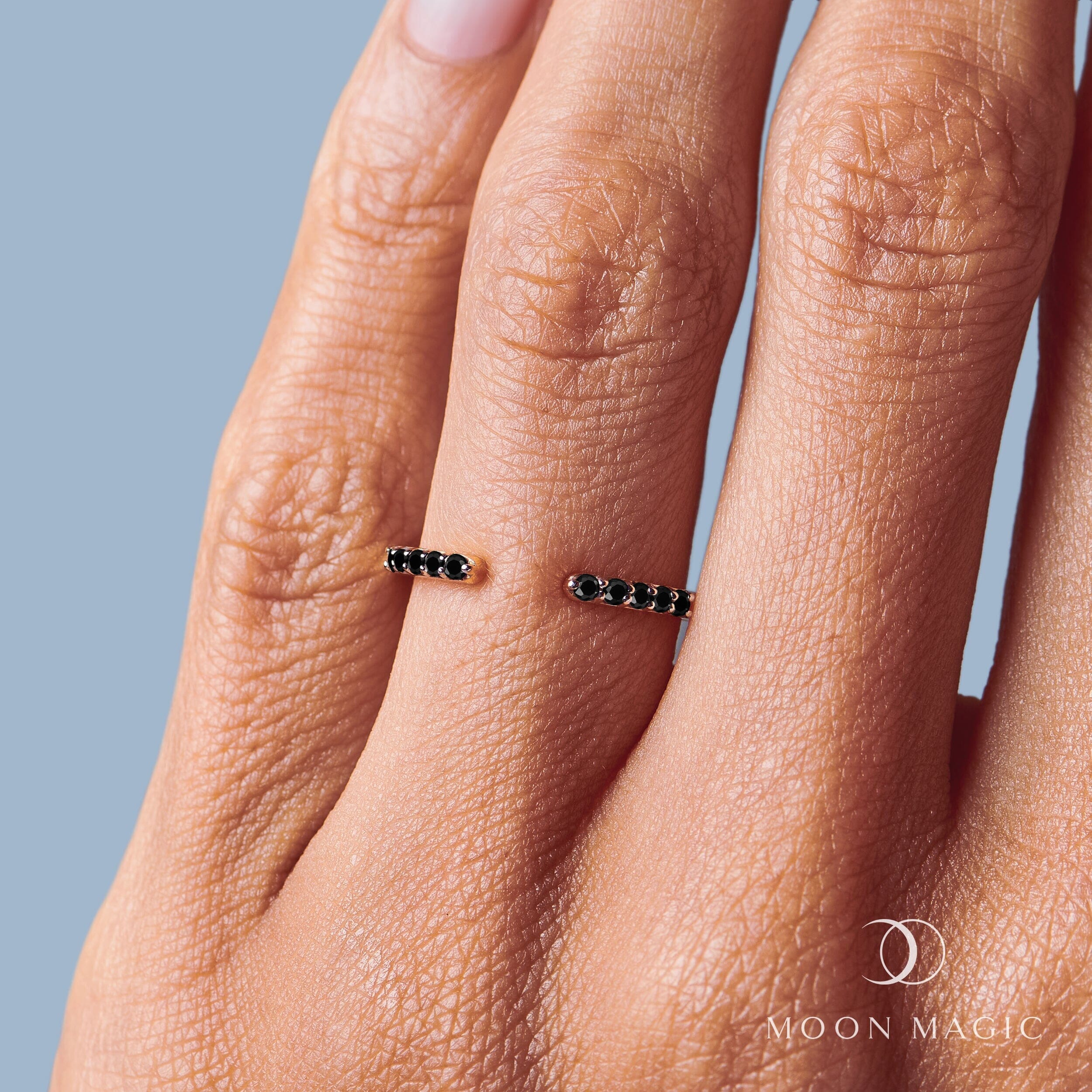 Black Spinel Ring - Twinkling Band - Image 4