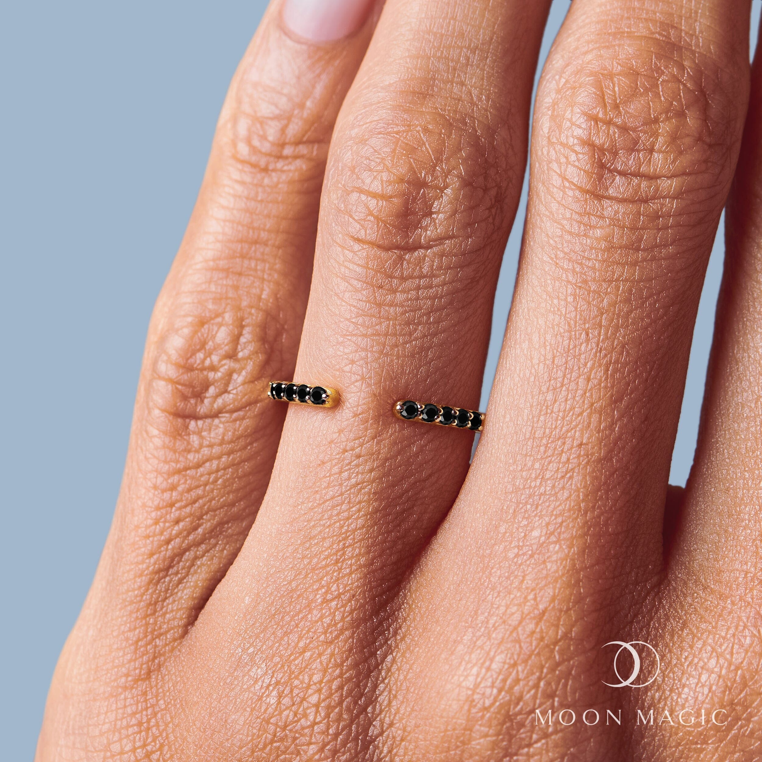 Black Spinel Ring - Twinkling Band - Image 6
