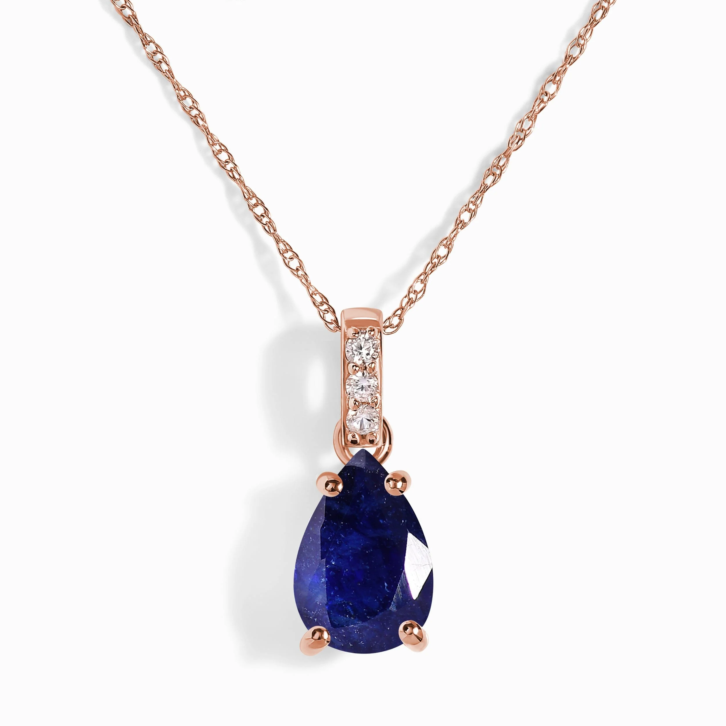 Blue Sapphire Diamond Necklace Sway - September Birthstone - Image 3