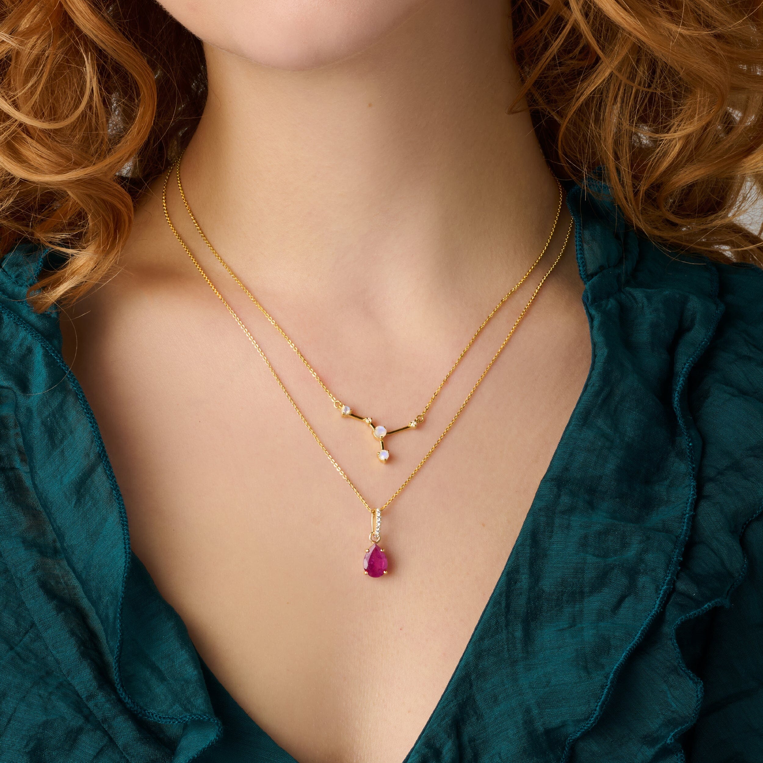 Cancer Zodiac & July Birthstone Necklaces - Image 6