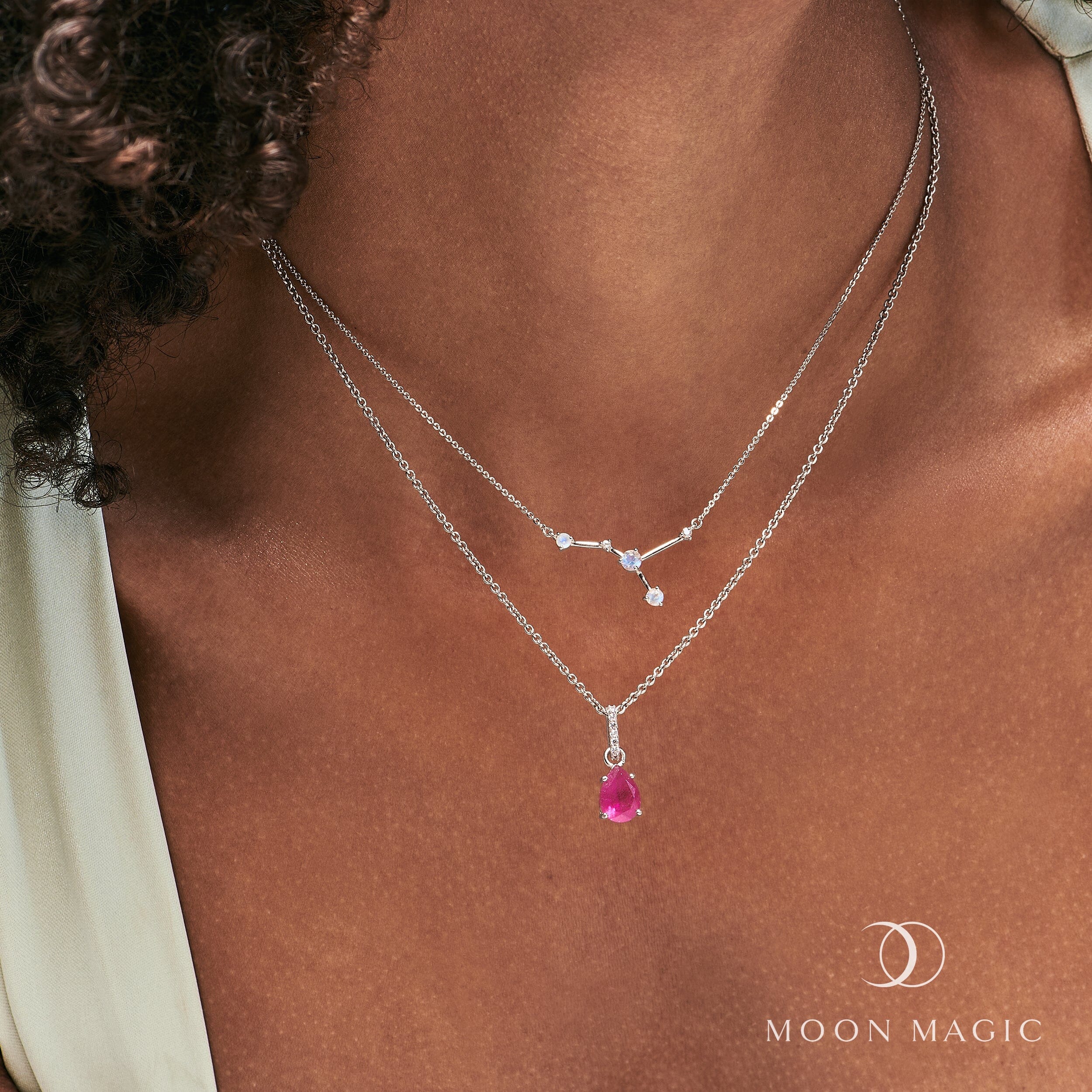 Cancer Zodiac & July Birthstone Necklaces - Image 9