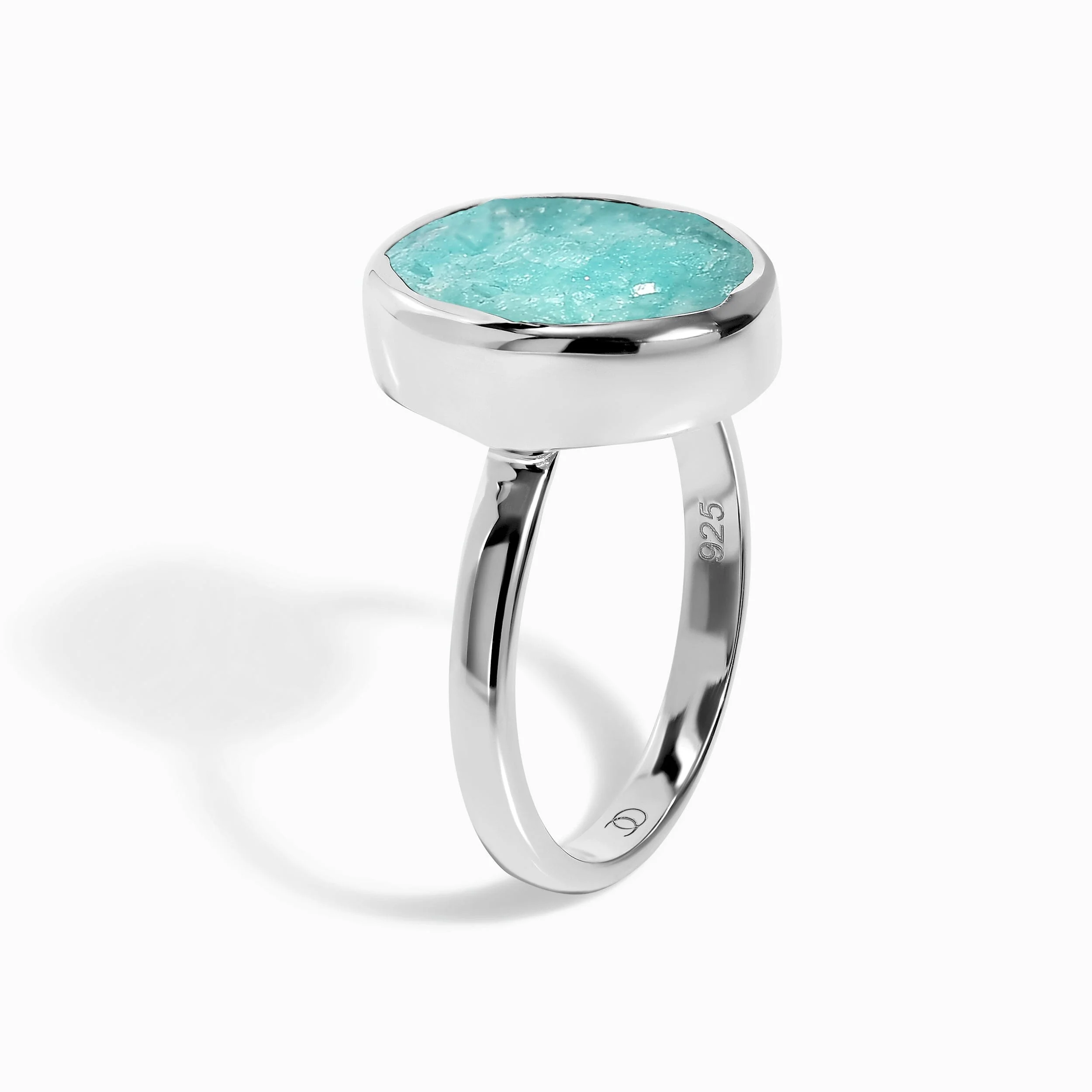 Raw Crystal Ring - Enfolded Amazonite - Image 9