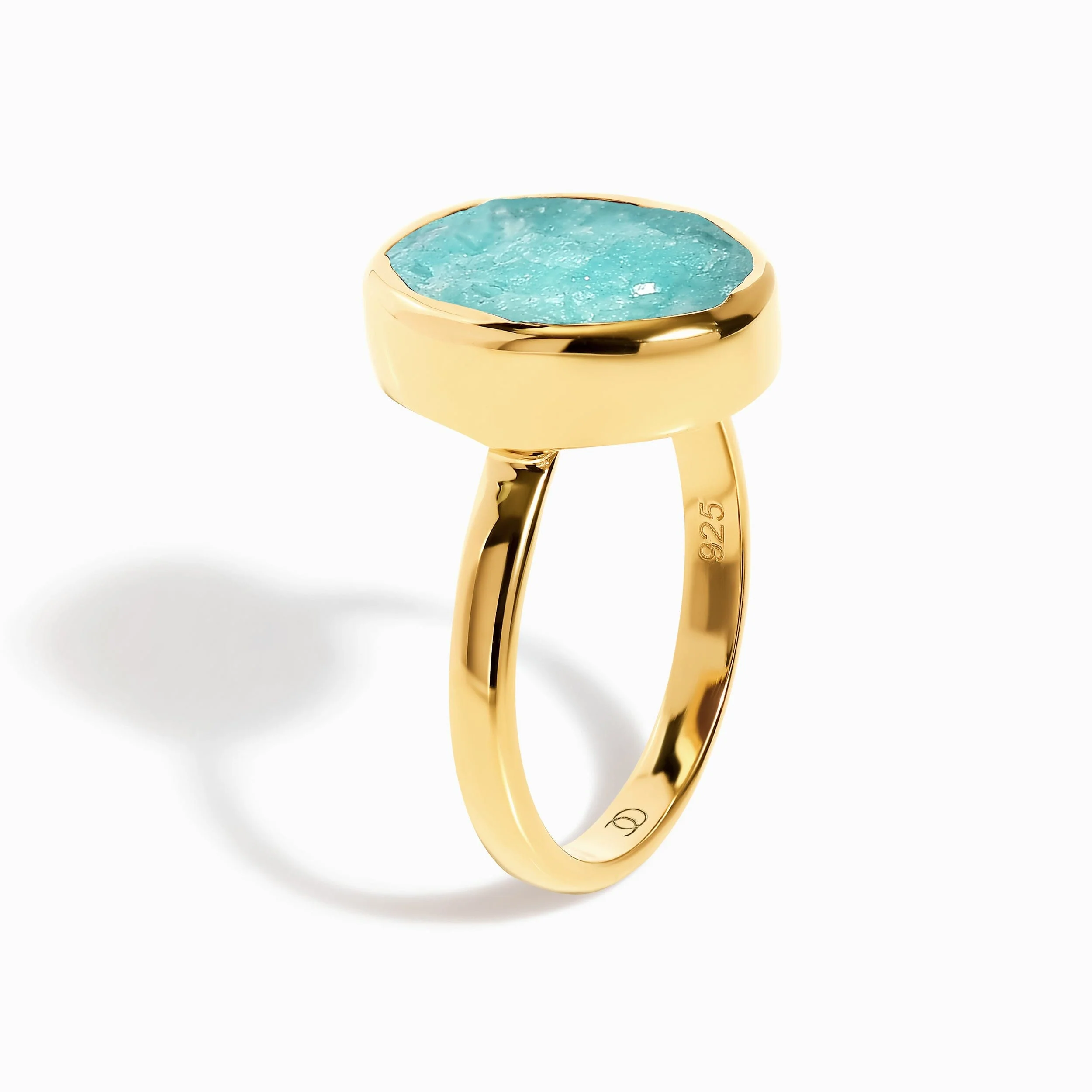 Raw Crystal Ring - Enfolded Amazonite - Image 13
