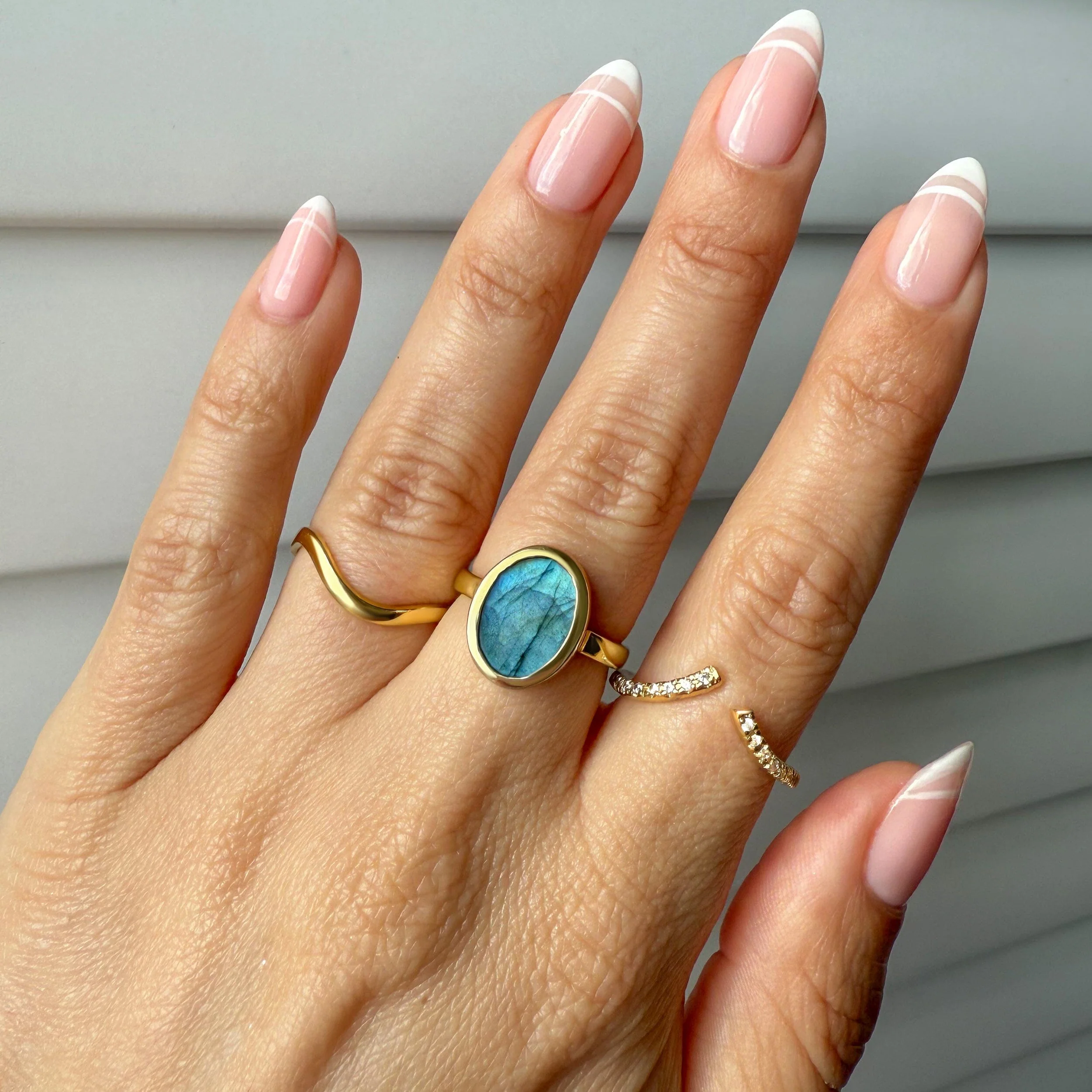Enfolded Labradorite Ring - Infinite Ring & Waves Band - Image 14