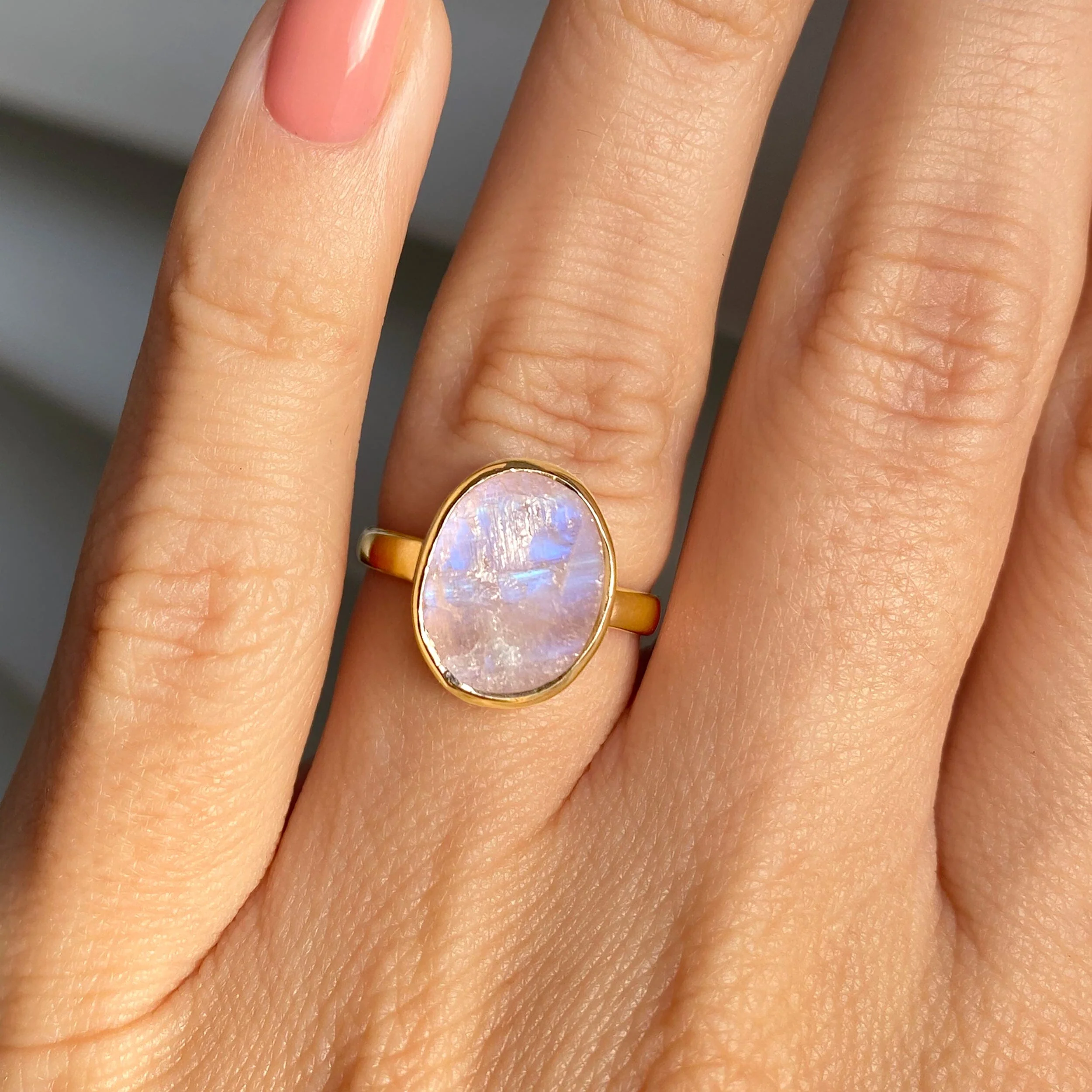 Raw Crystal Ring - Enfolded Moonstone - Image 6