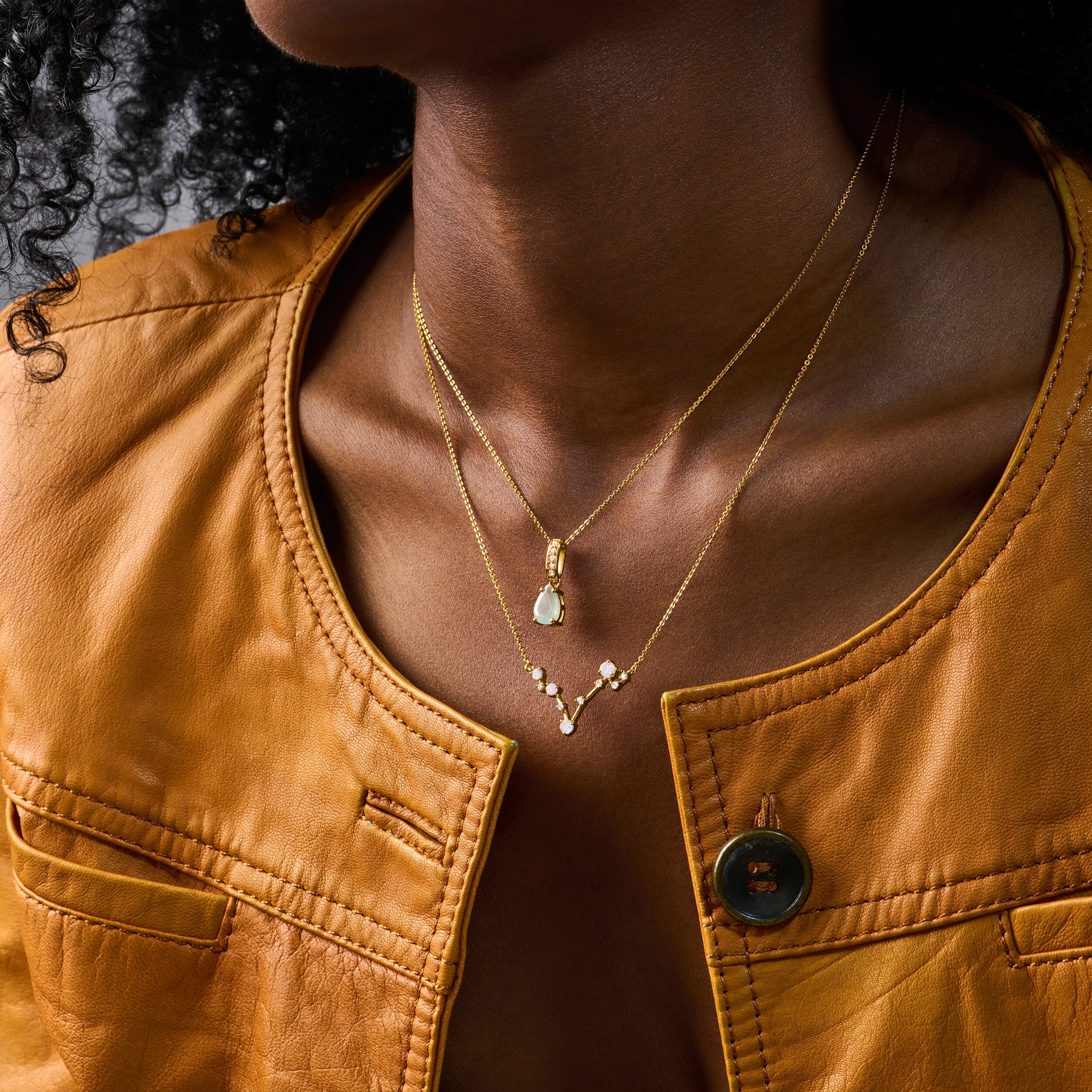 Fine Aquamarine Lab Diamond Necklace Sway - March Birthstone - Image 11