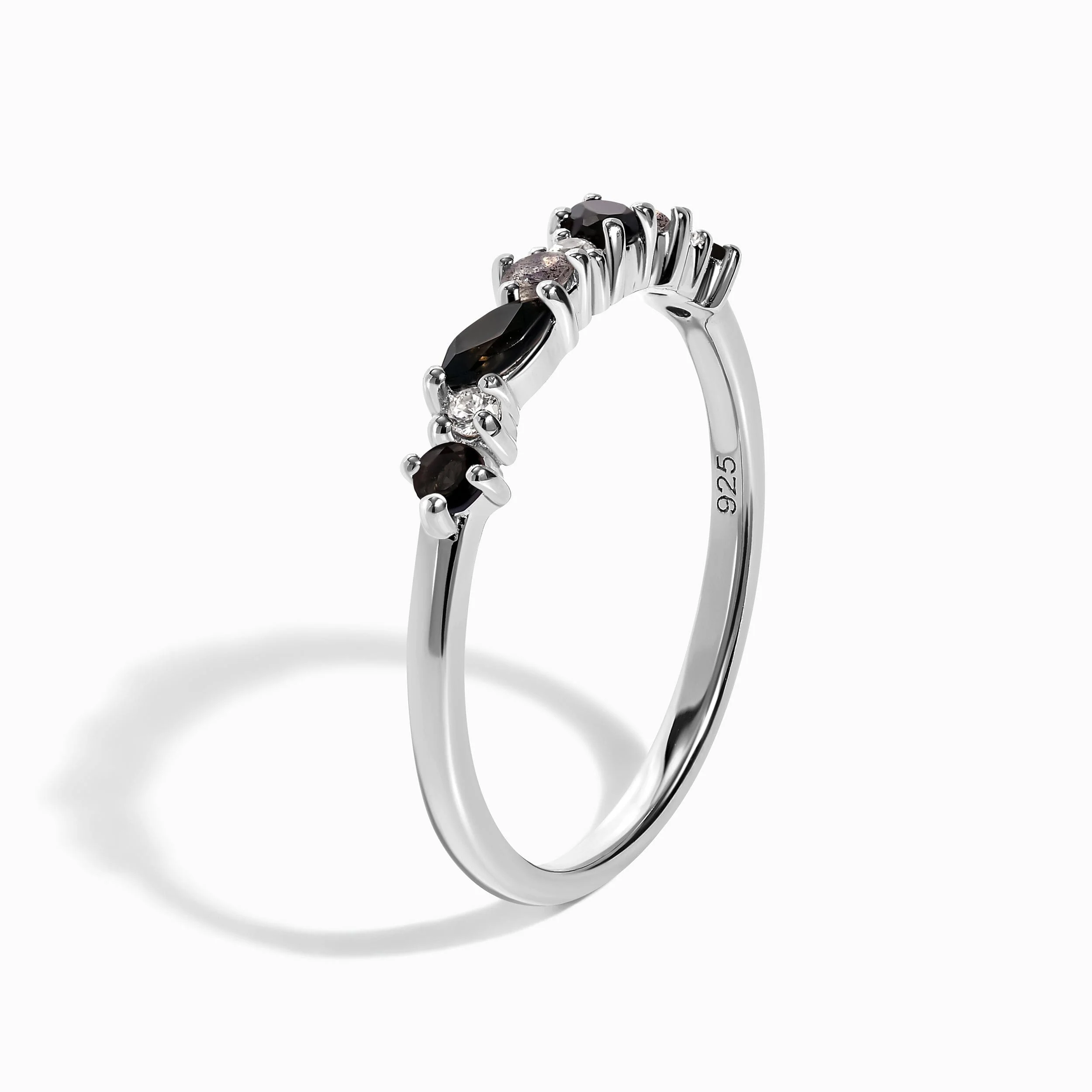 Fine Black Obsidian Lab Diamond Ring - Grace - Image 15