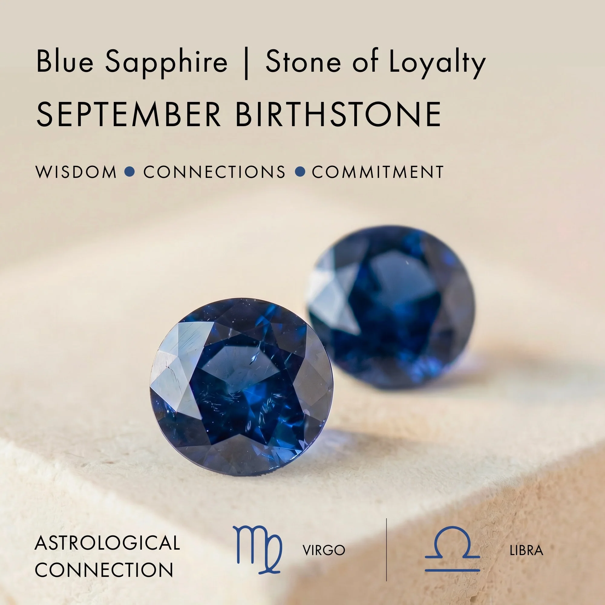 Adjustable Blue Sapphire Ring Flourish - September Birthstone - Image 10