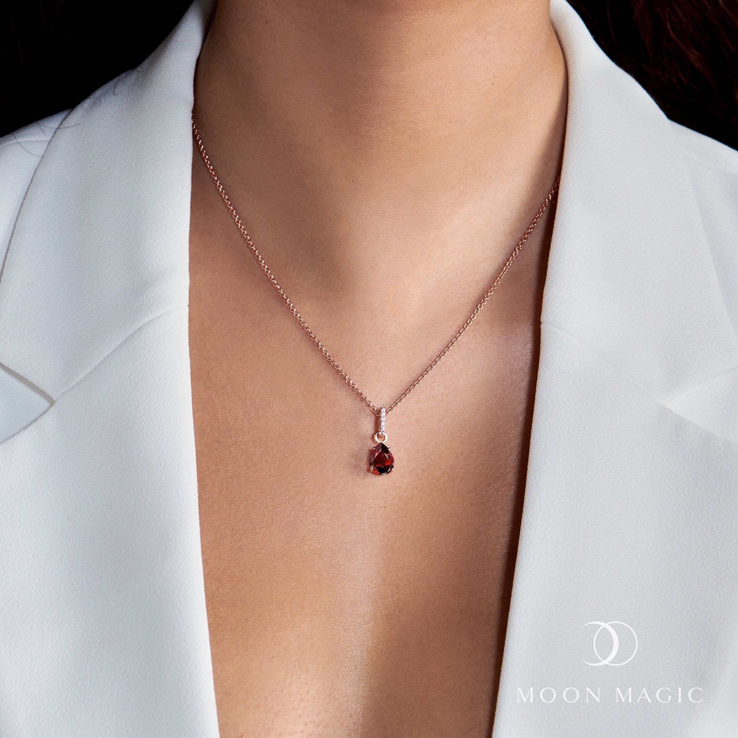 Garnet Necklace Sway - January Birthstone - Image 4