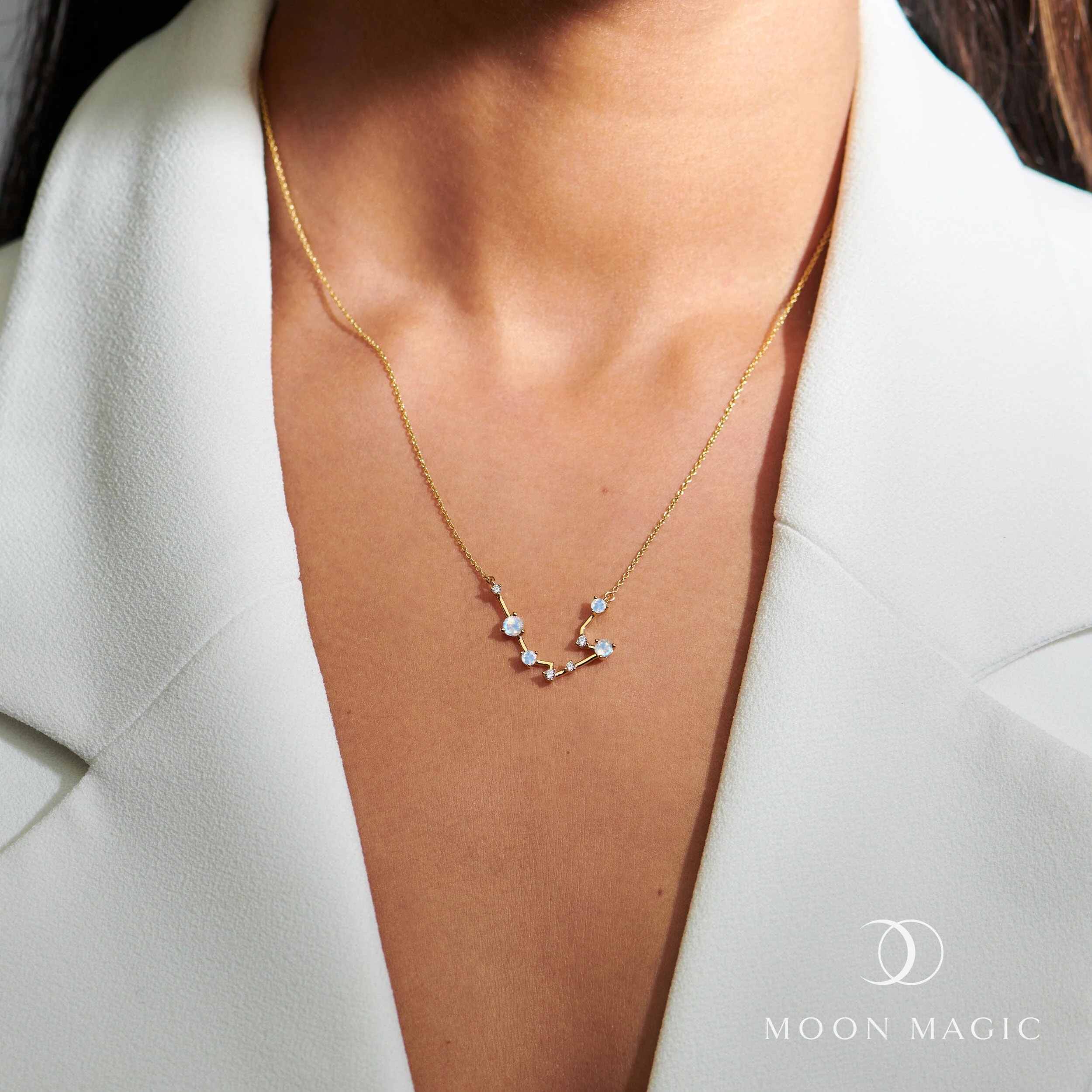 Moonstone Necklace - Aquarius Zodiac Constellation - Image 6