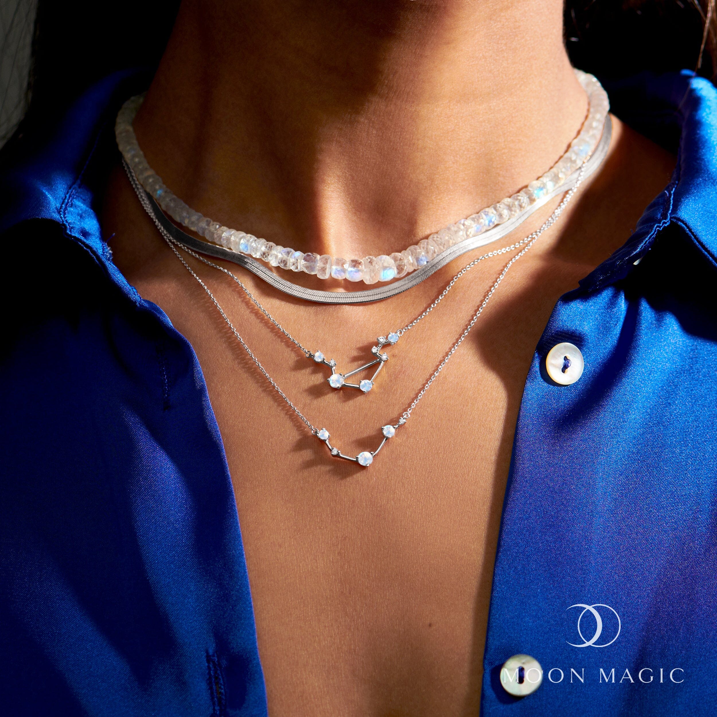 Moonstone Necklace - Aries Zodiac Constellation - Image 9
