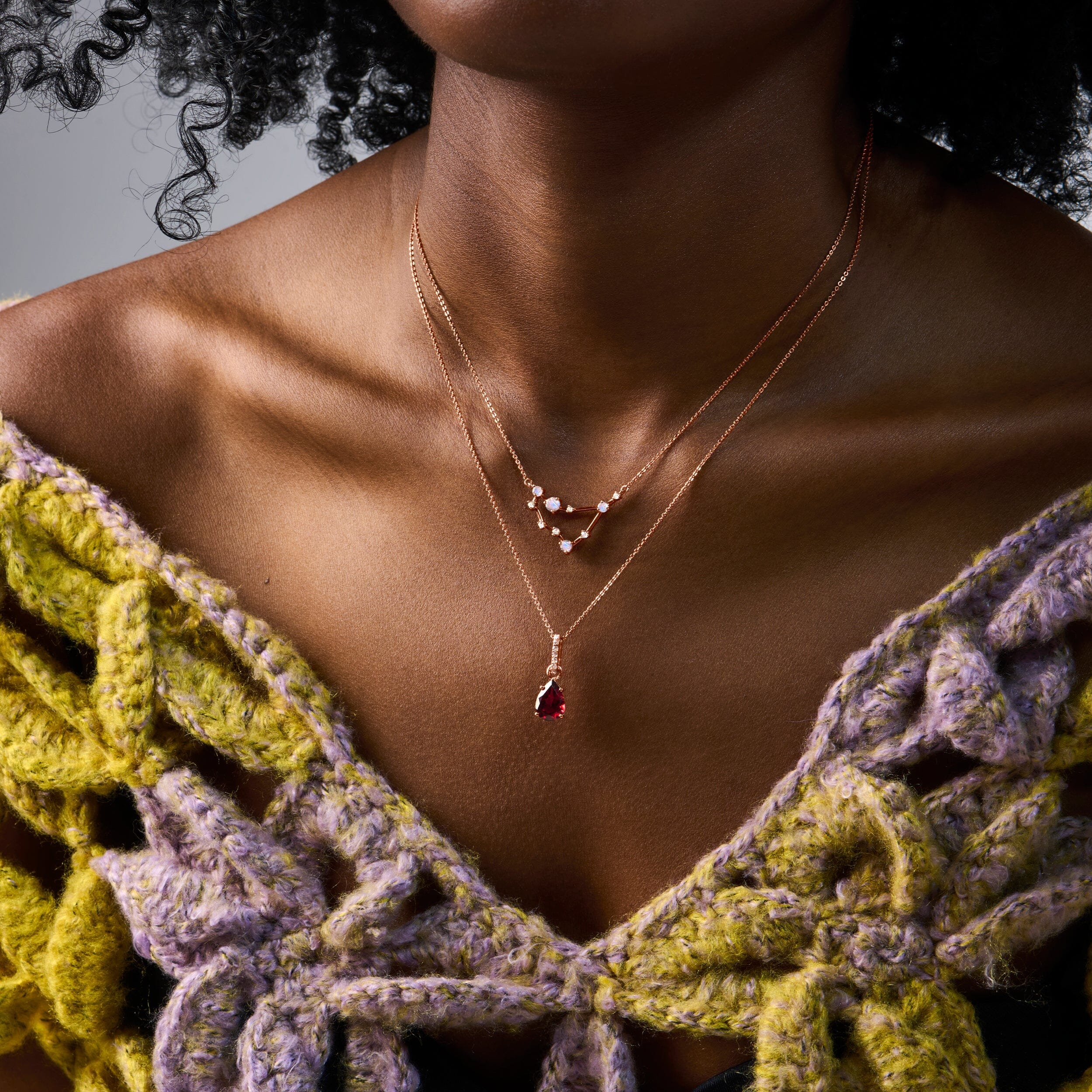 Capricorn Zodiac & January Birthstone Necklaces - Image 5