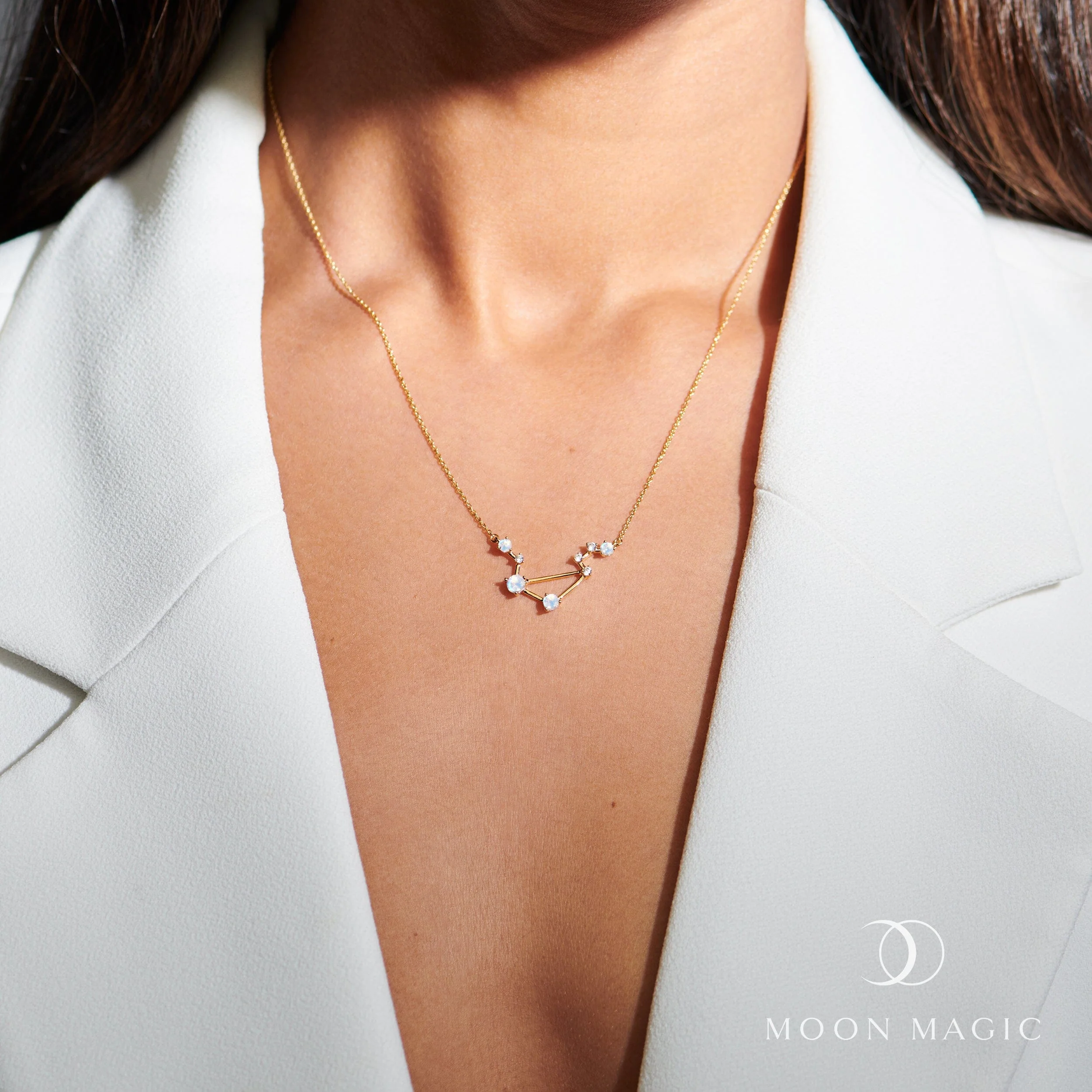 Moonstone Necklace - Libra Zodiac Constellation - Image 6
