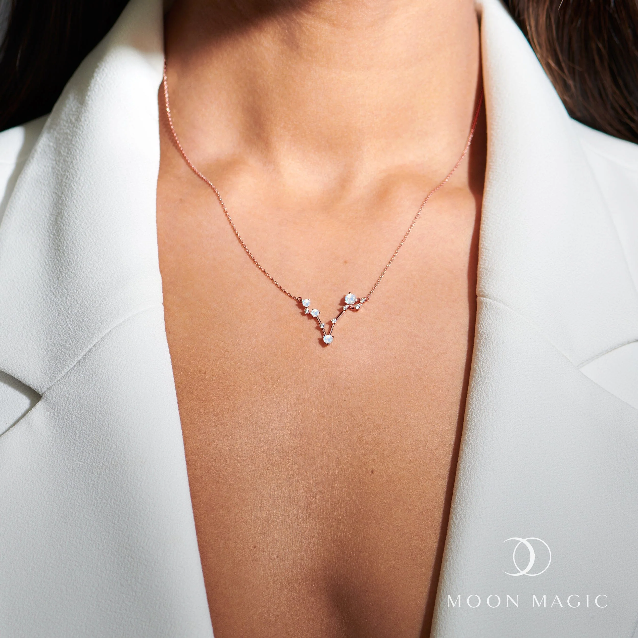 Moonstone Necklace - Pisces Zodiac Constellation - Image 4
