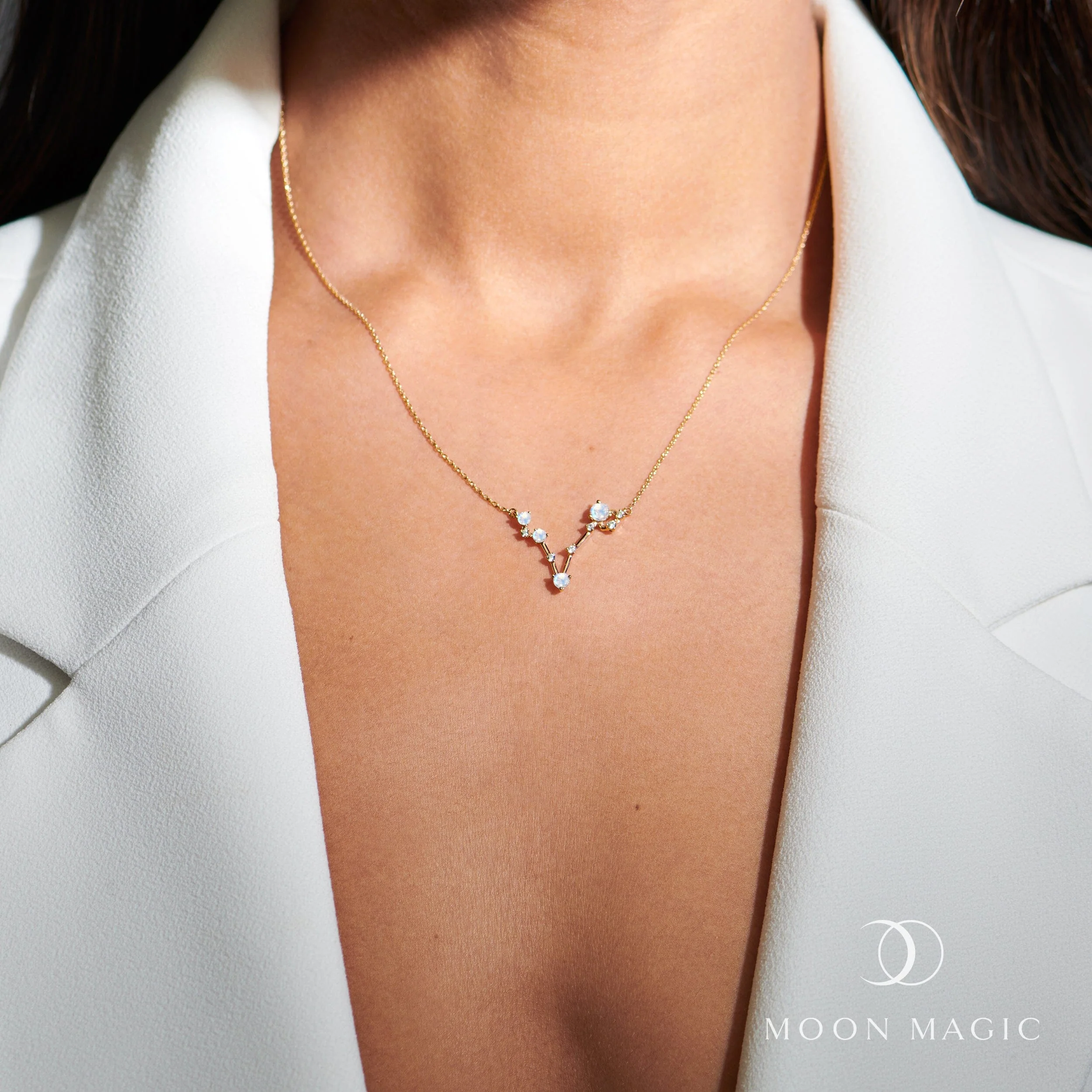 Moonstone Necklace - Pisces Zodiac Constellation - Image 6