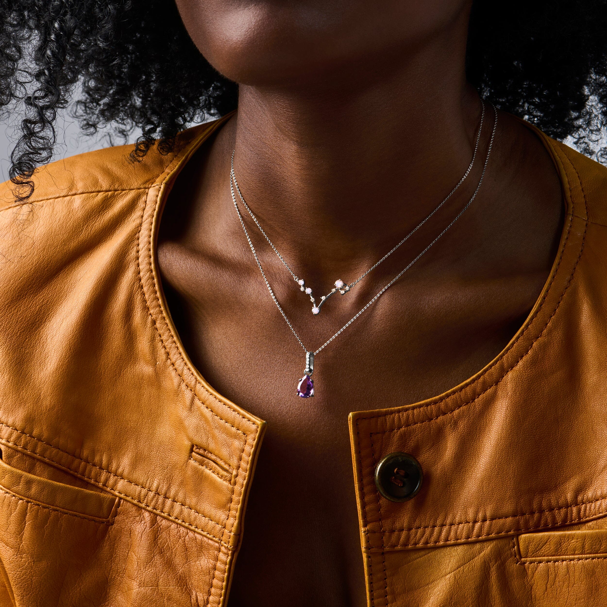 Pisces Zodiac & February Birthstone Necklaces - Image 2
