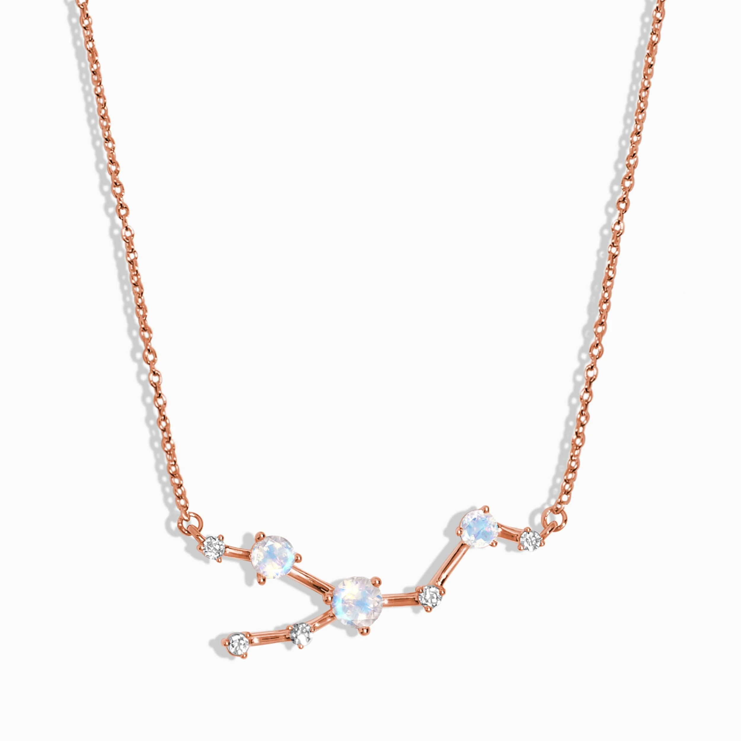Fine Moonstone Lab Diamond Necklace - Taurus Zodiac Constellation - Image 3