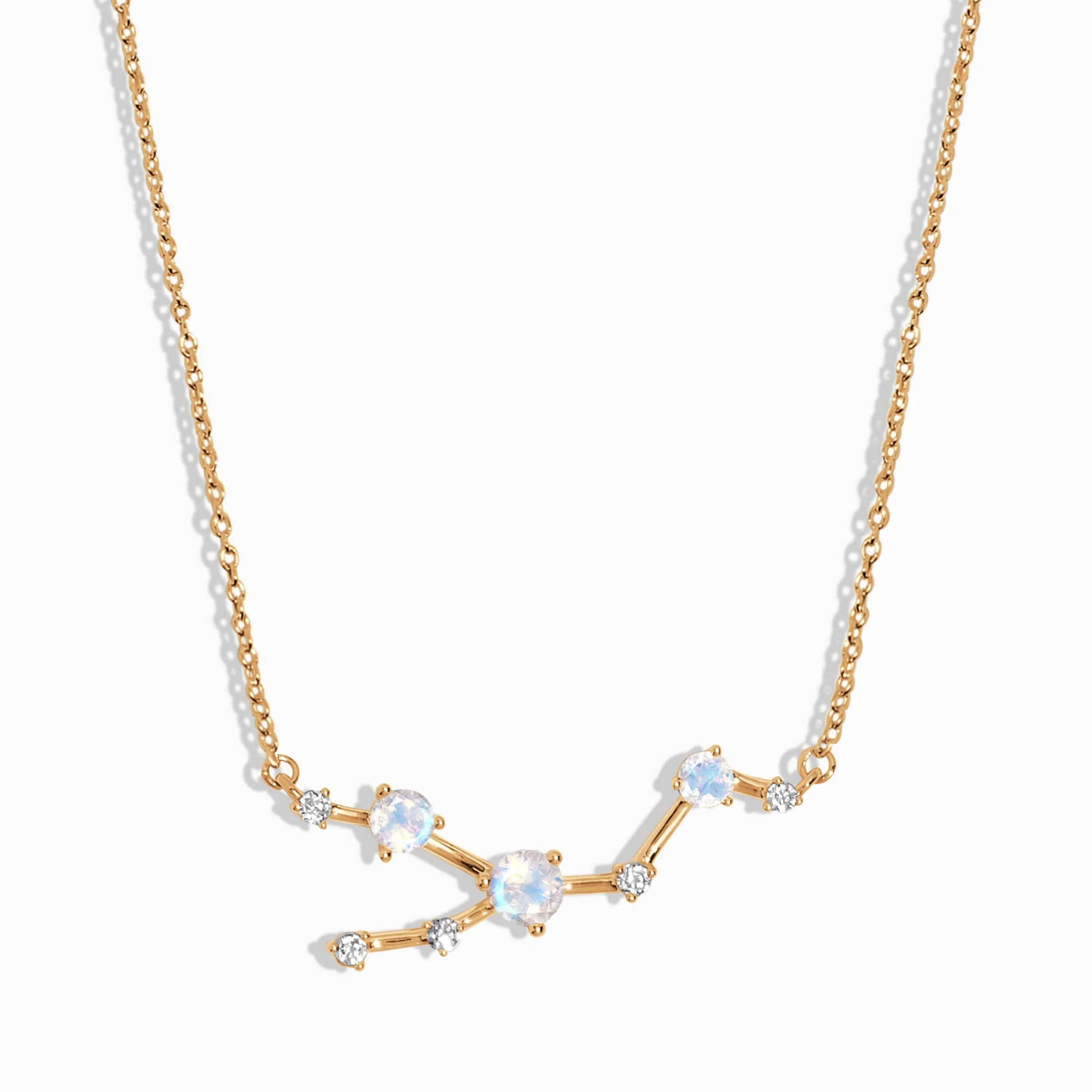 Fine Moonstone Lab Diamond Necklace - Taurus Zodiac Constellation - Image 5