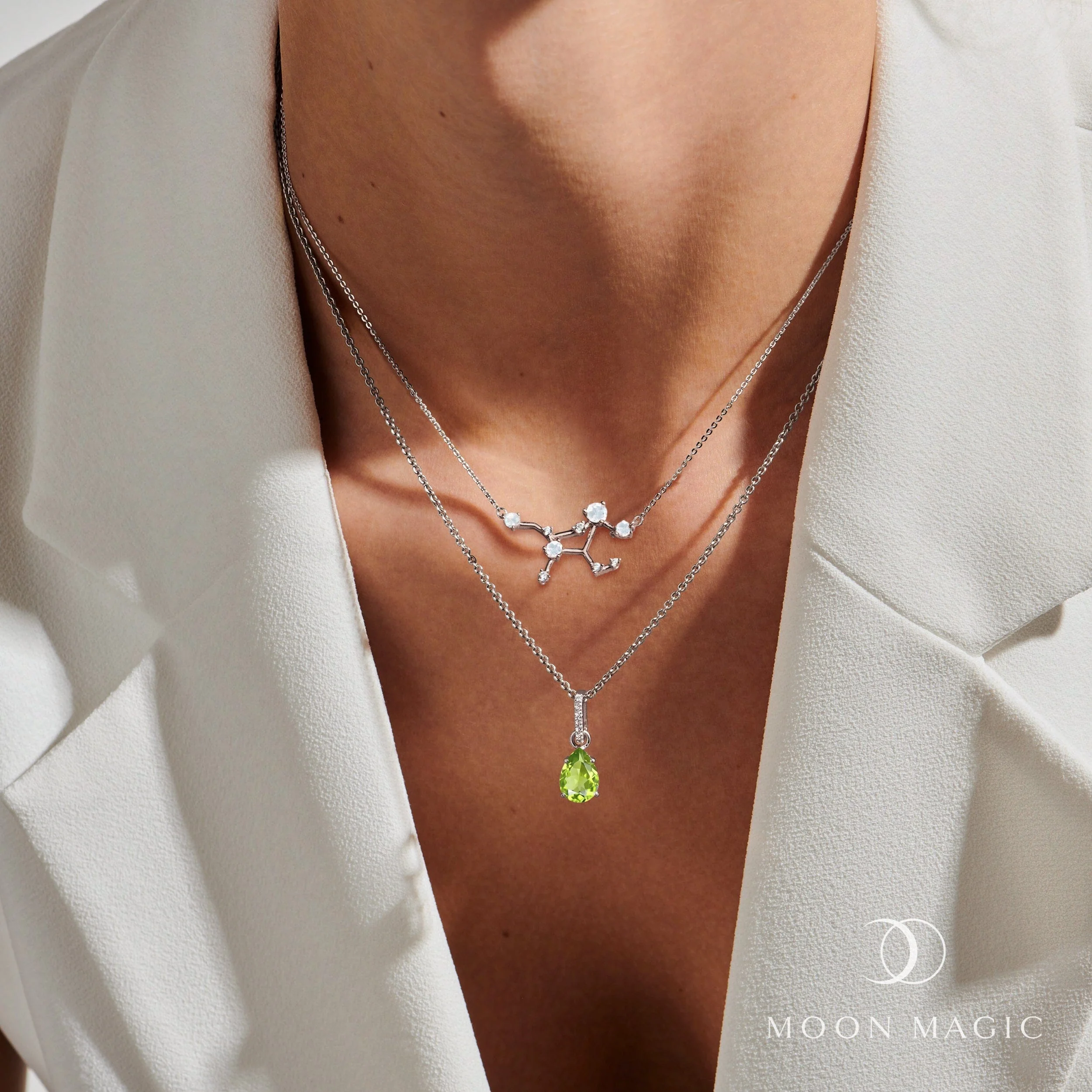 Moonstone Necklace - Virgo Zodiac Constellation - Image 9