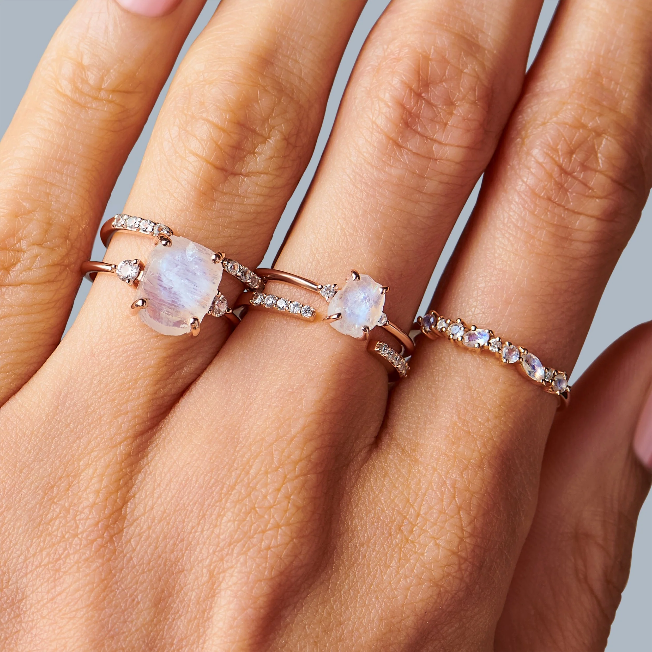 Moonstone White Zircon Ring - Grace - Image 12