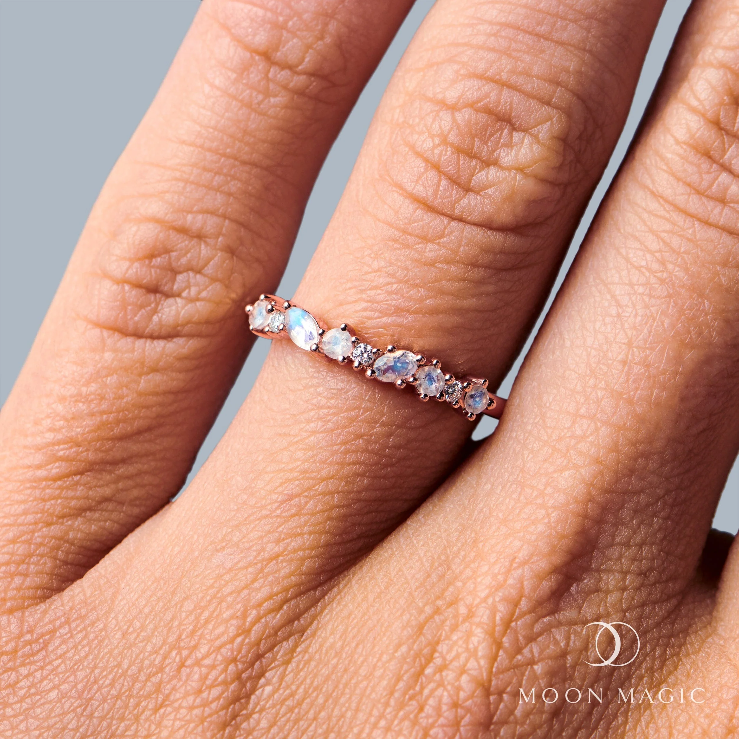 Moonstone White Zircon Ring - Grace - Image 4
