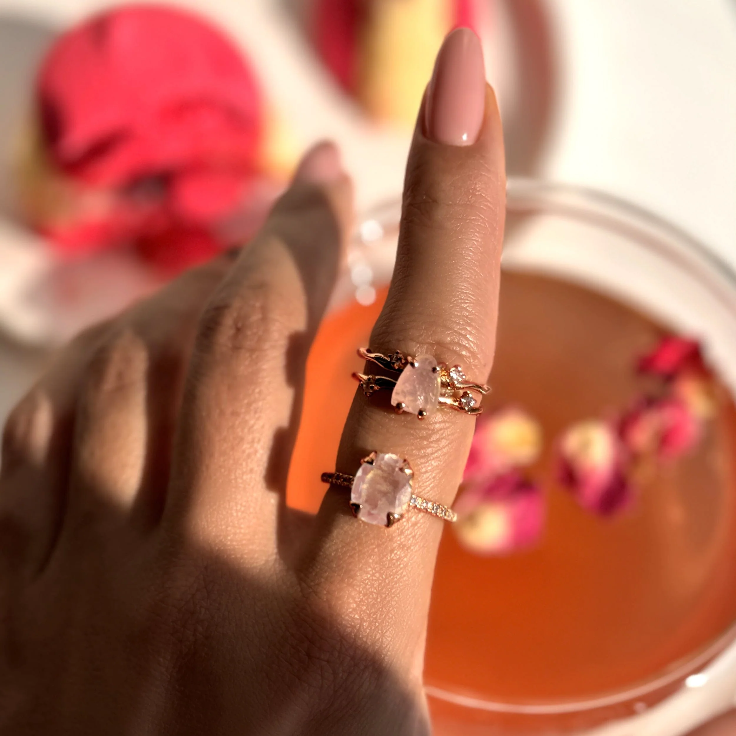 Rose Quartz Ring - Harlow - Image 9