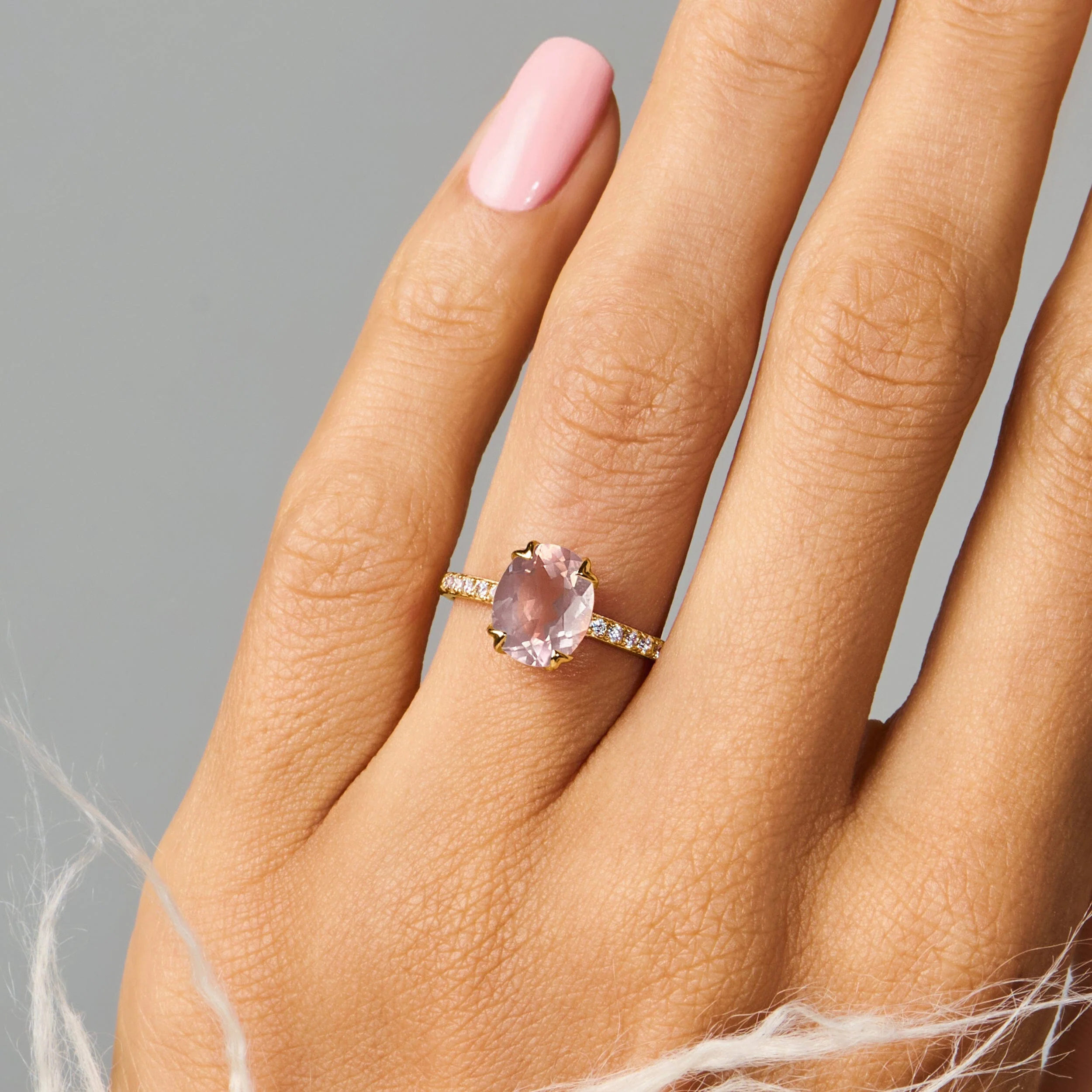Rose Quartz Ring - Harlow - Image 21