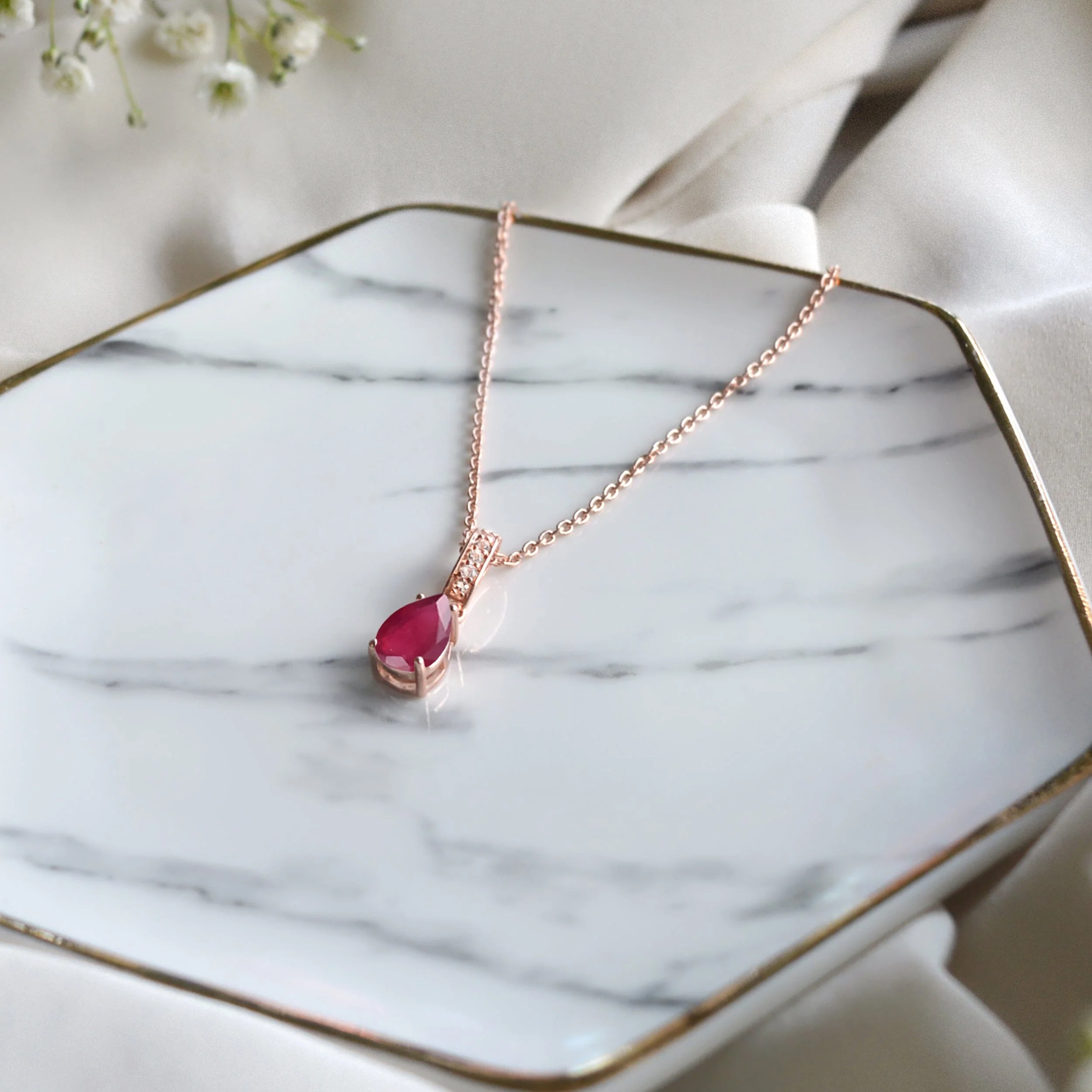 Ruby Necklace Sway - July Birthstone - Image 13