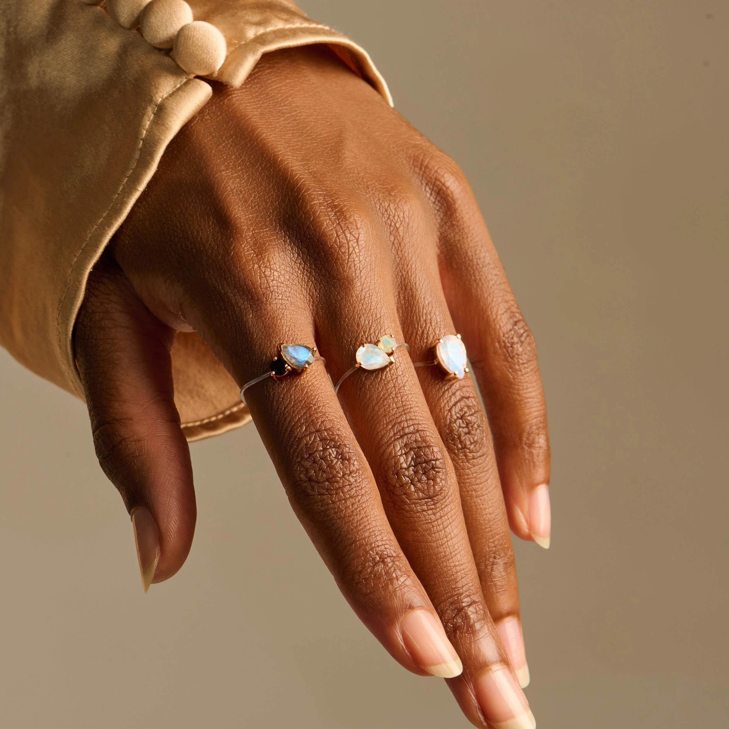 Floating Ring - Toi Et Moi Moonstone & Opal - Image 8