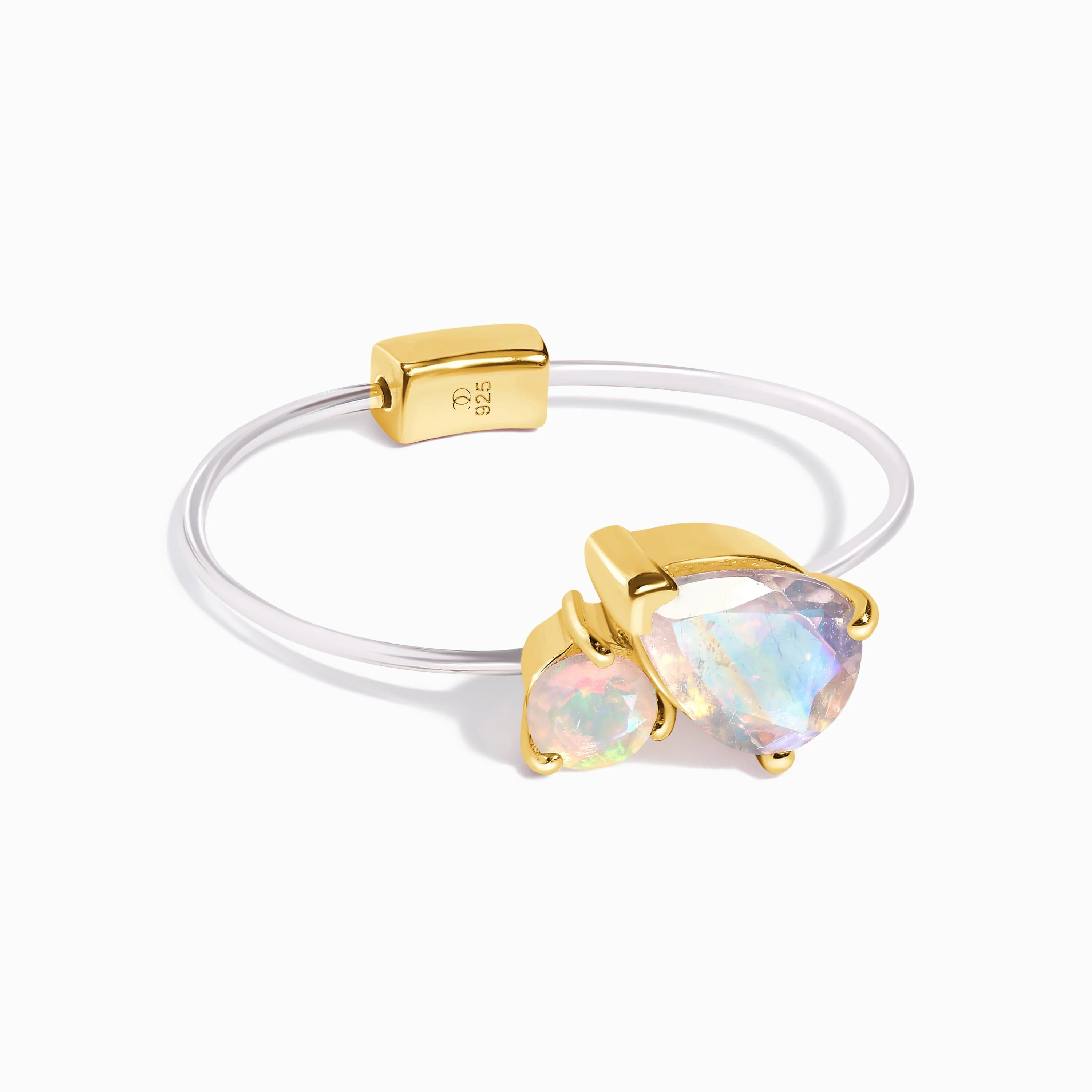 Floating Ring - Toi Et Moi Moonstone & Opal - Image 9
