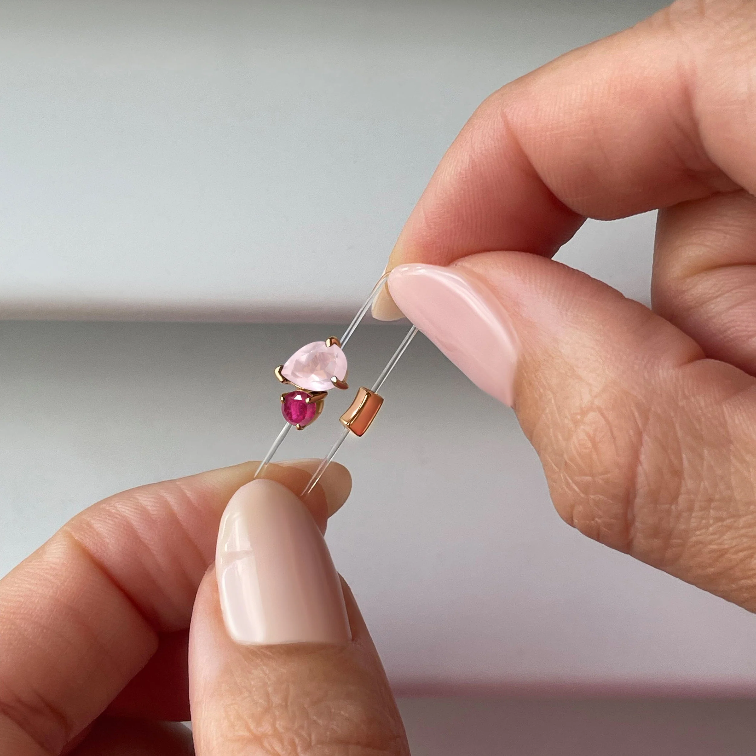 Floating Ring - Toi Et Moi Rose Quartz & Ruby - Image 13
