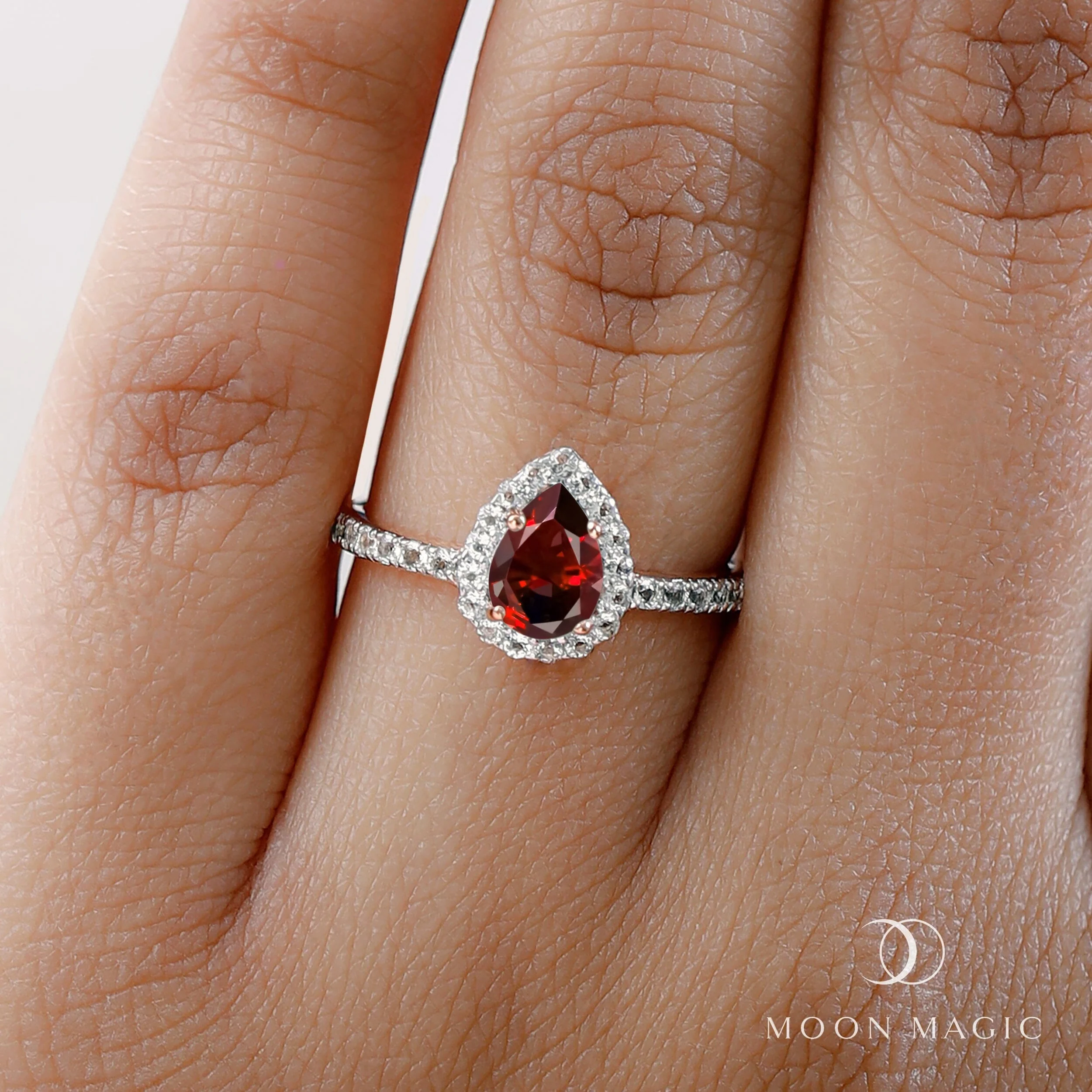 Garnet Diamond Ring - Tear of Joy - Image 2