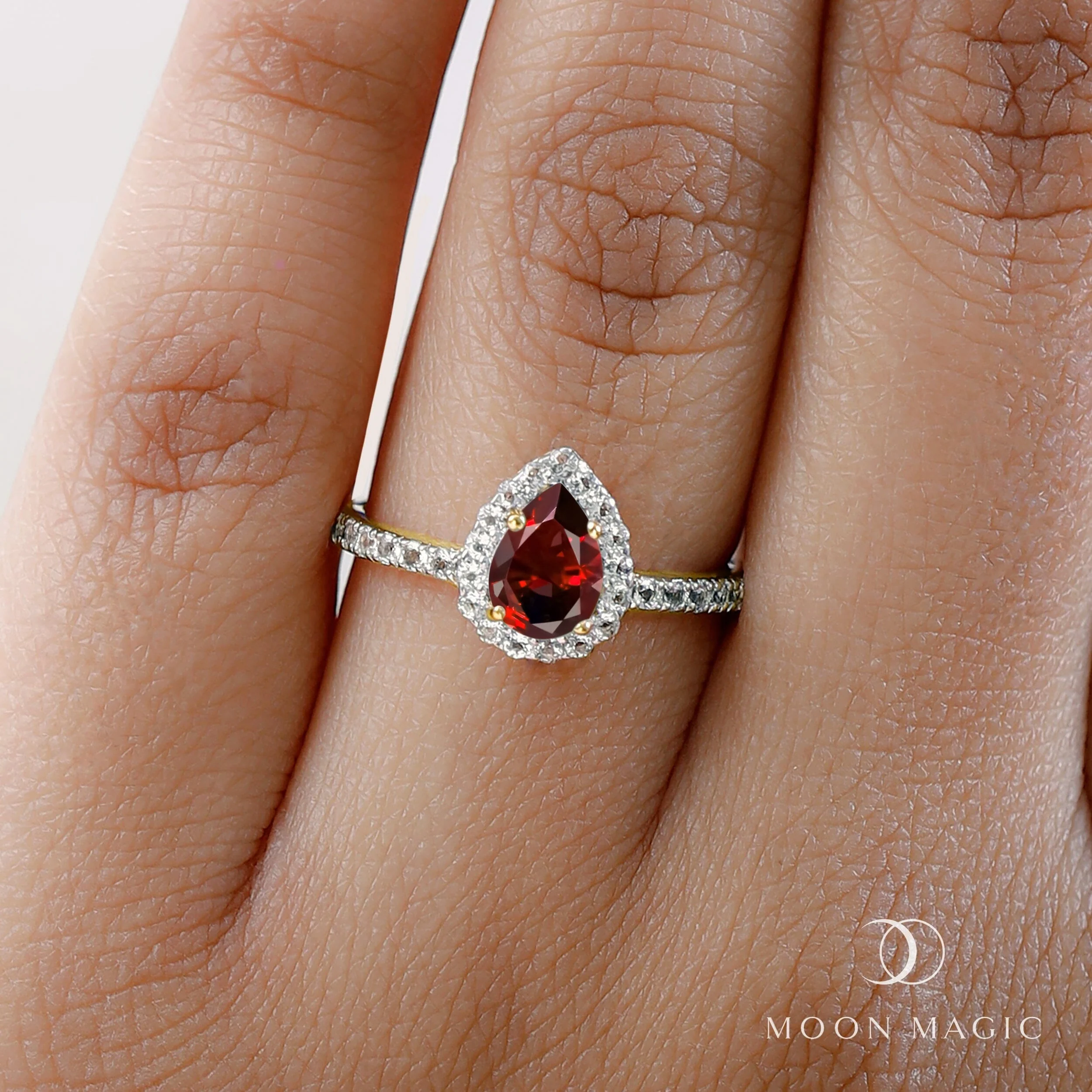 Garnet Diamond Ring - Tear of Joy - Image 6
