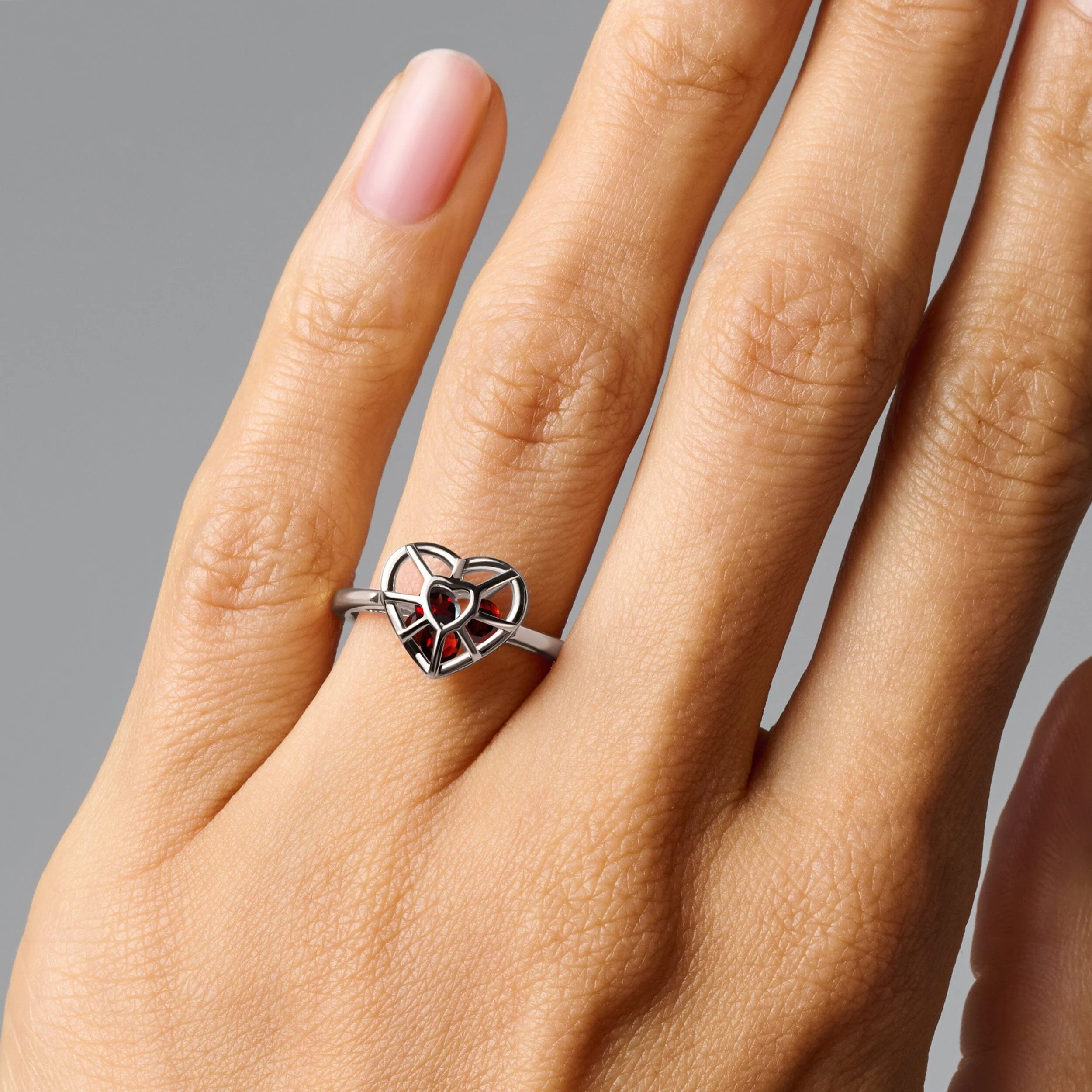 Garnet Fidget Ring - Heart in Motion - Image 2